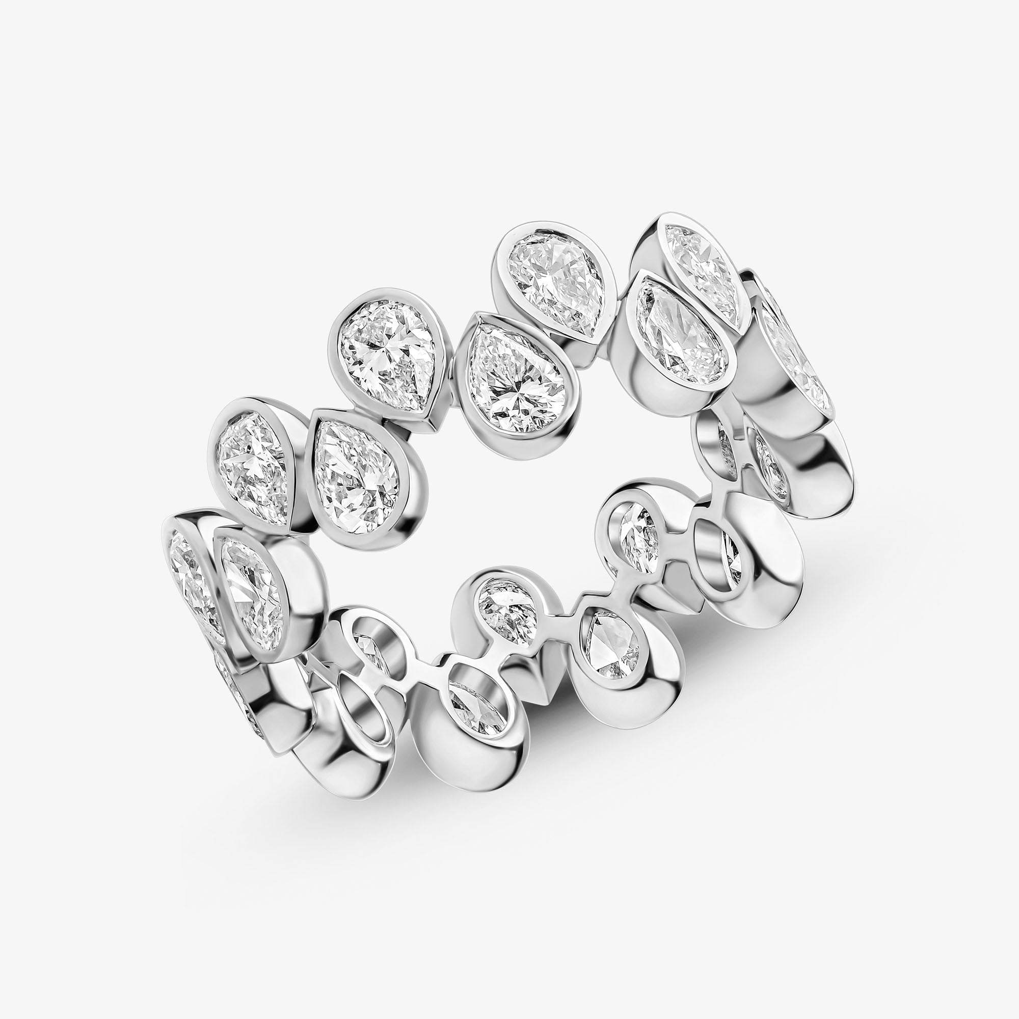 Pear Cut Diamond Bezel Eternity