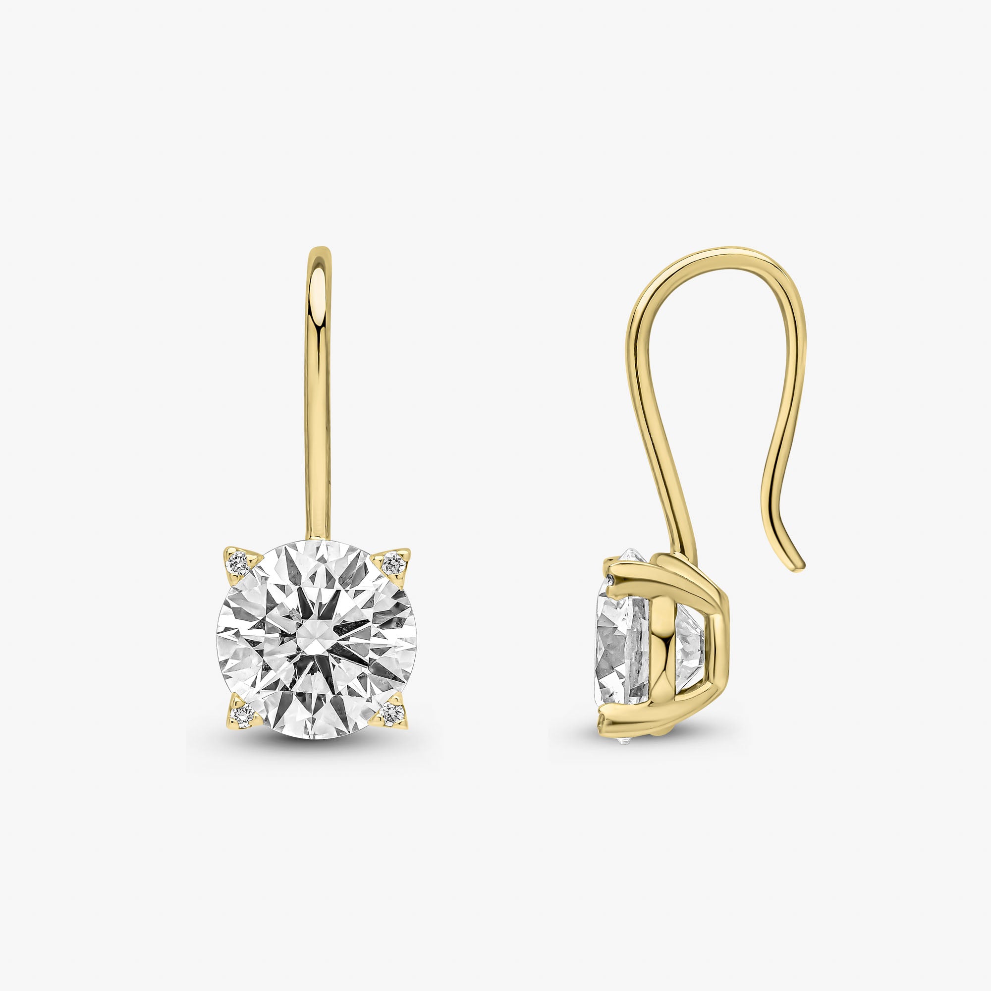 Soho Solitaire White Diamond Earrings
