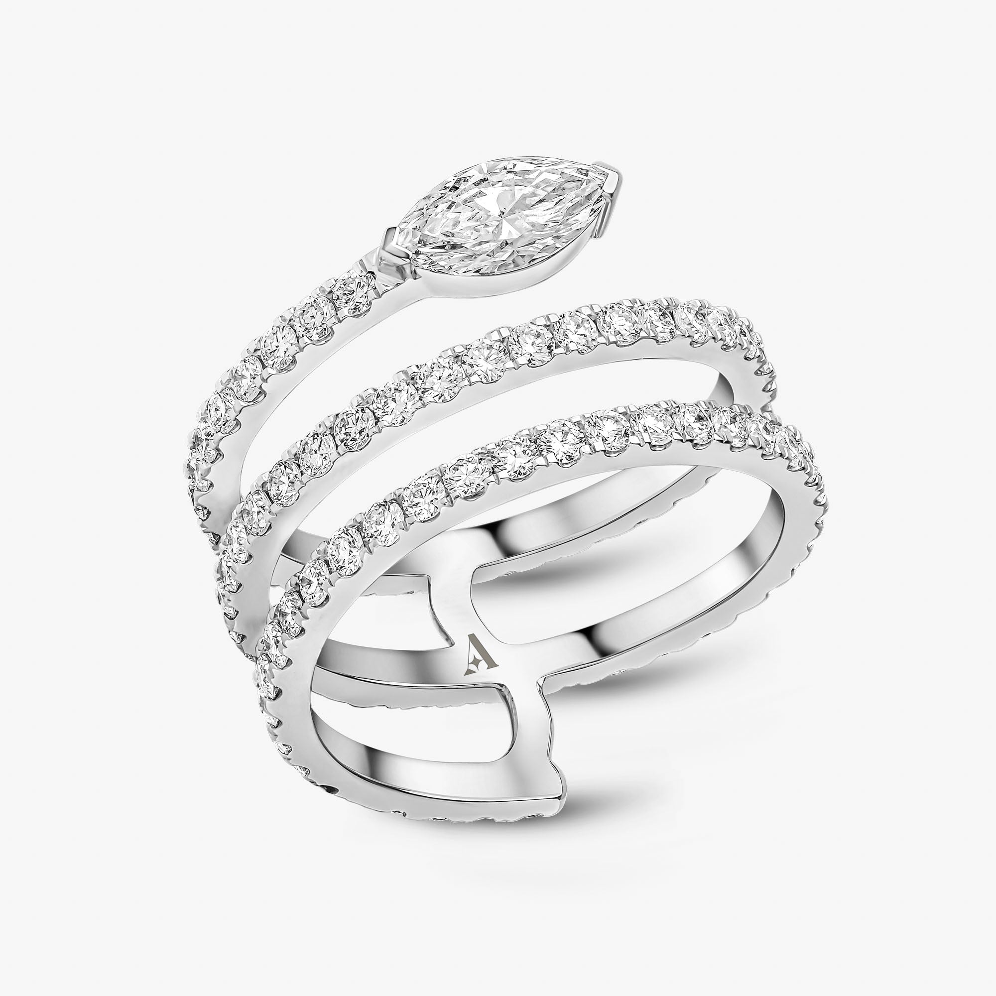 Marquise Cut Multi Row Ring