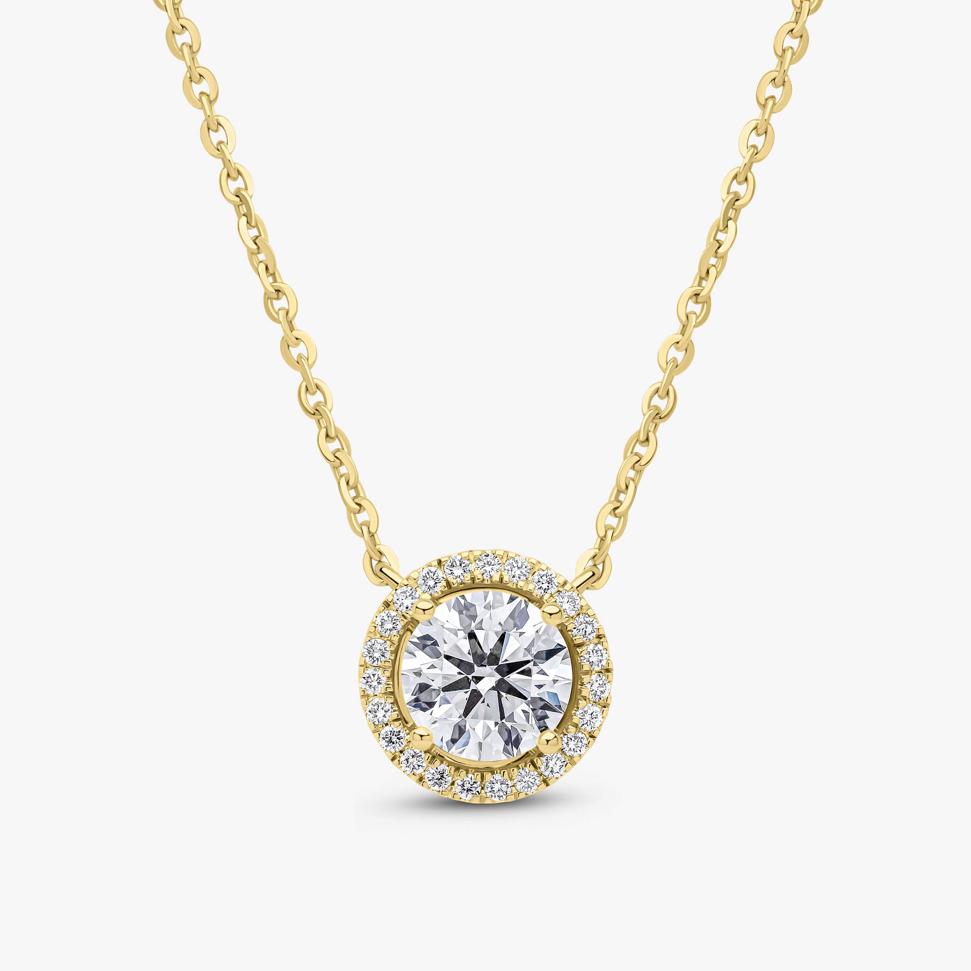 Round Brilliant Cut Halo Pendant