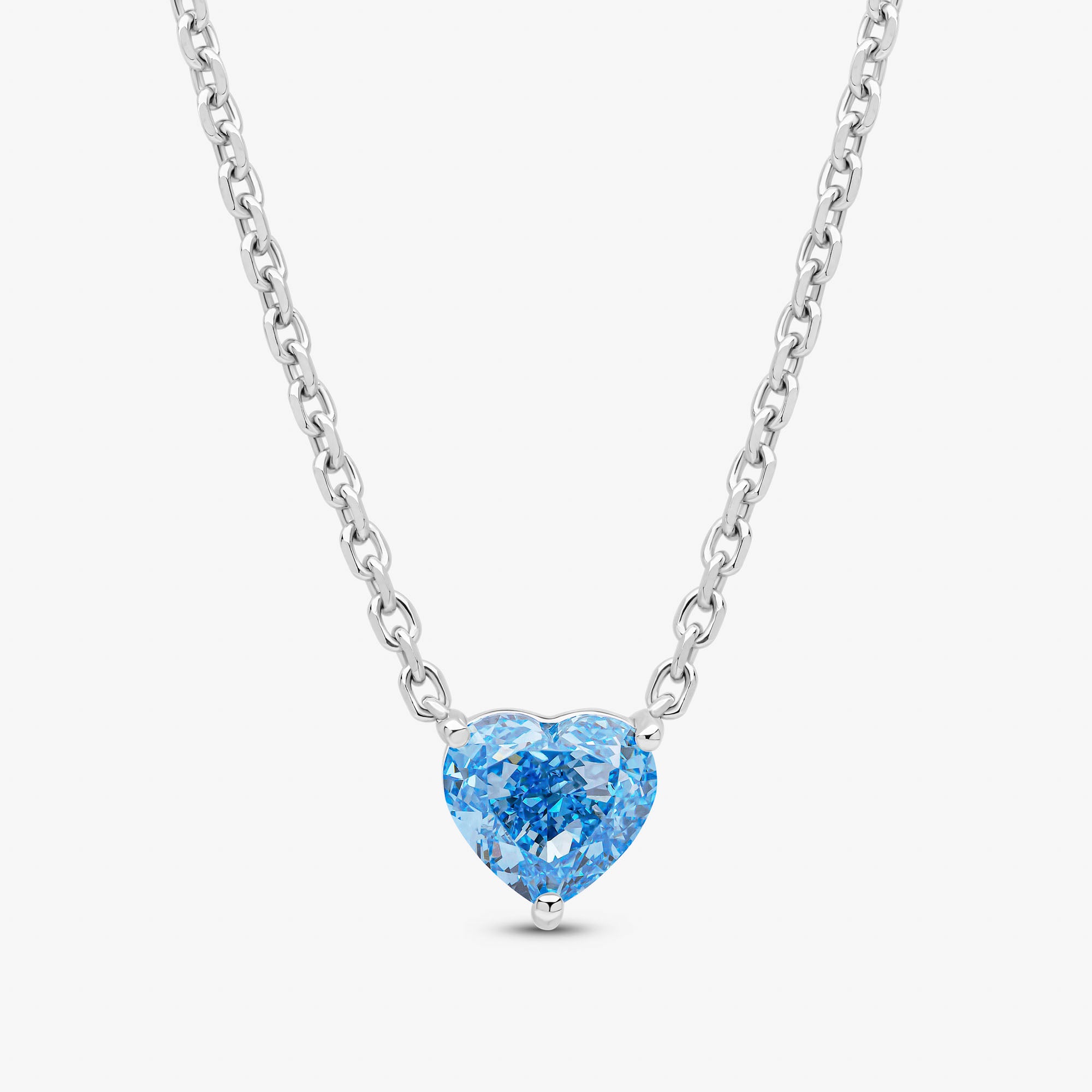 Blue Diamond Heart Pendant