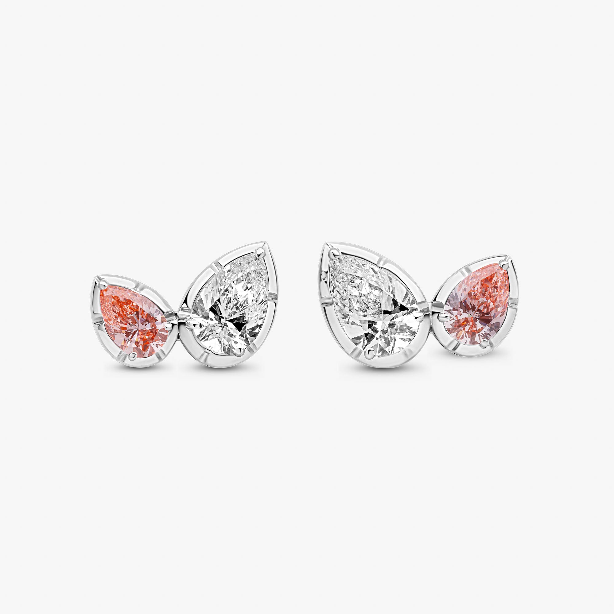 Madison Pink & White Diamond Stud Earrings