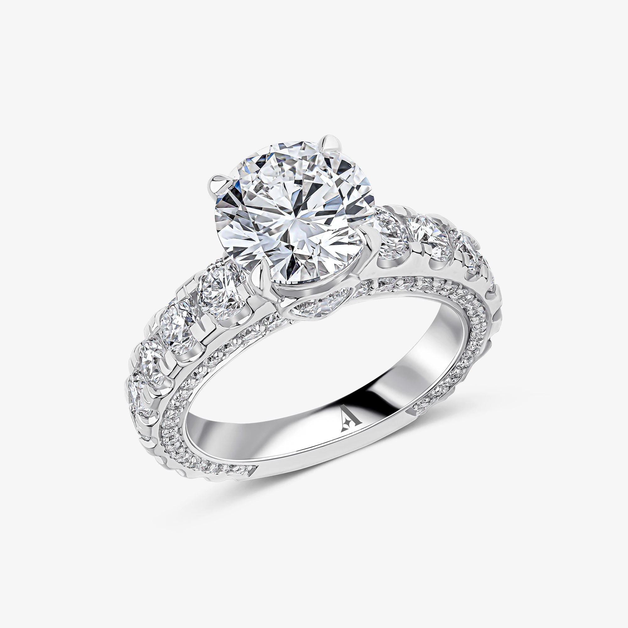 Secret Heart Round Brilliant Cut Ring