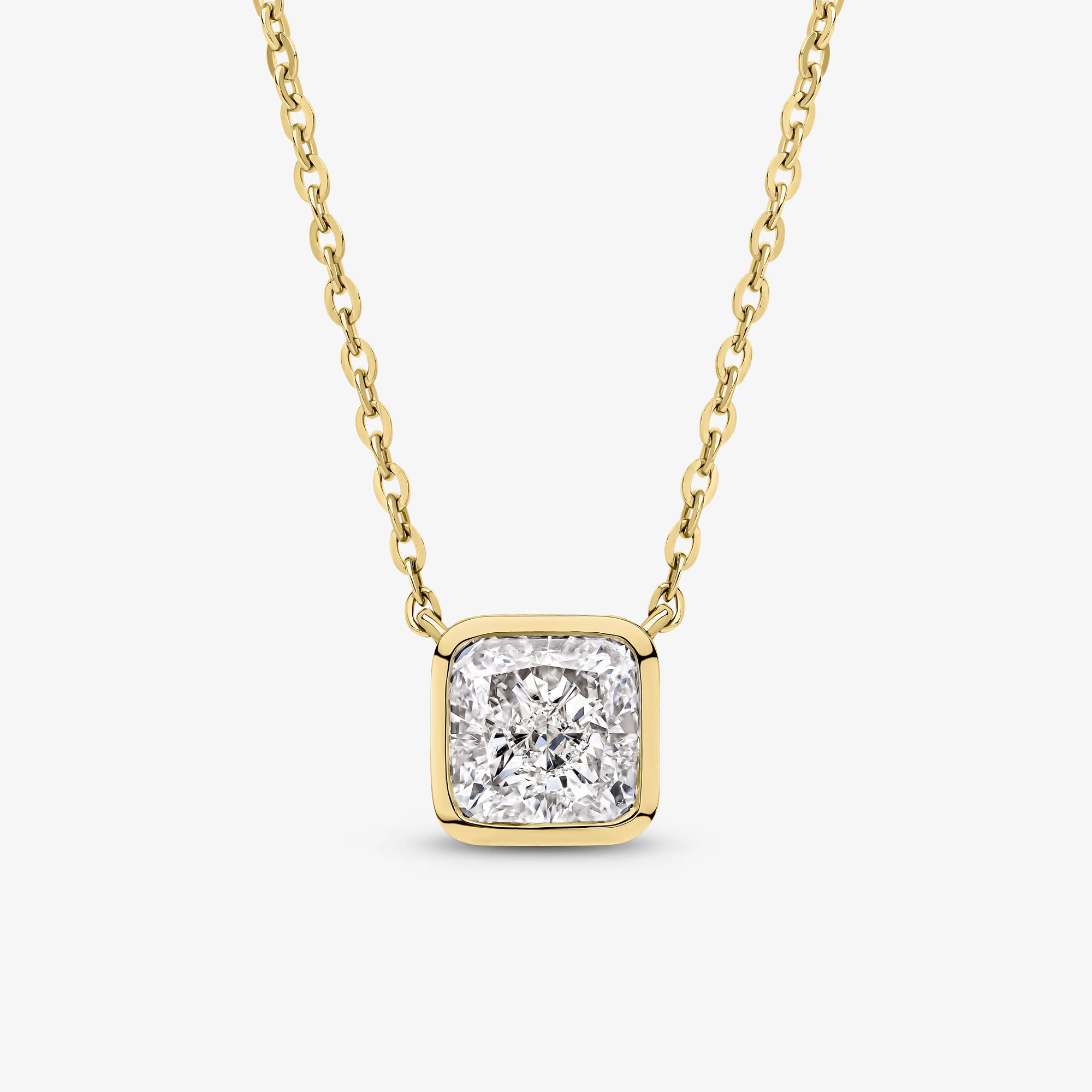 Cushion Cut Bezel Set Pendant