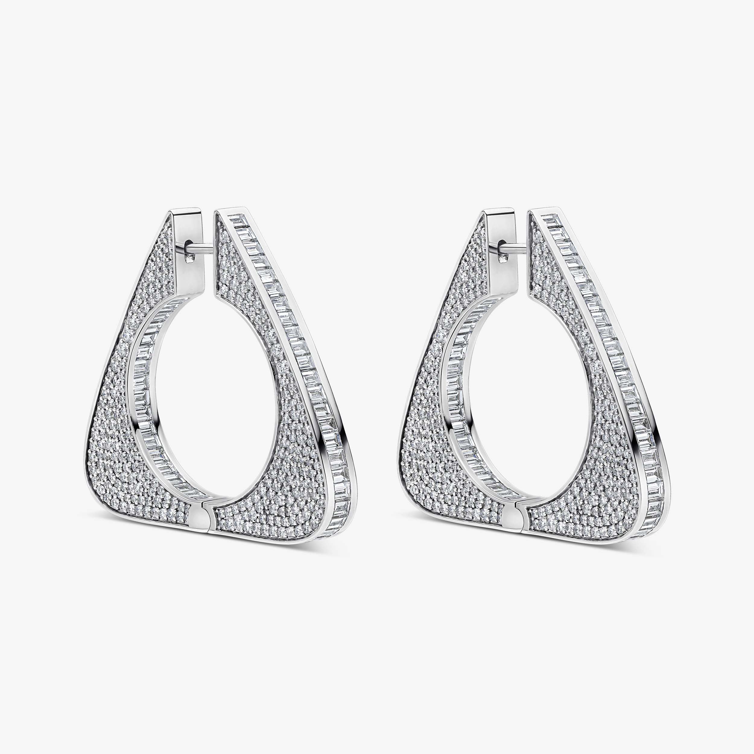 Large Triangle Baguette Earrings