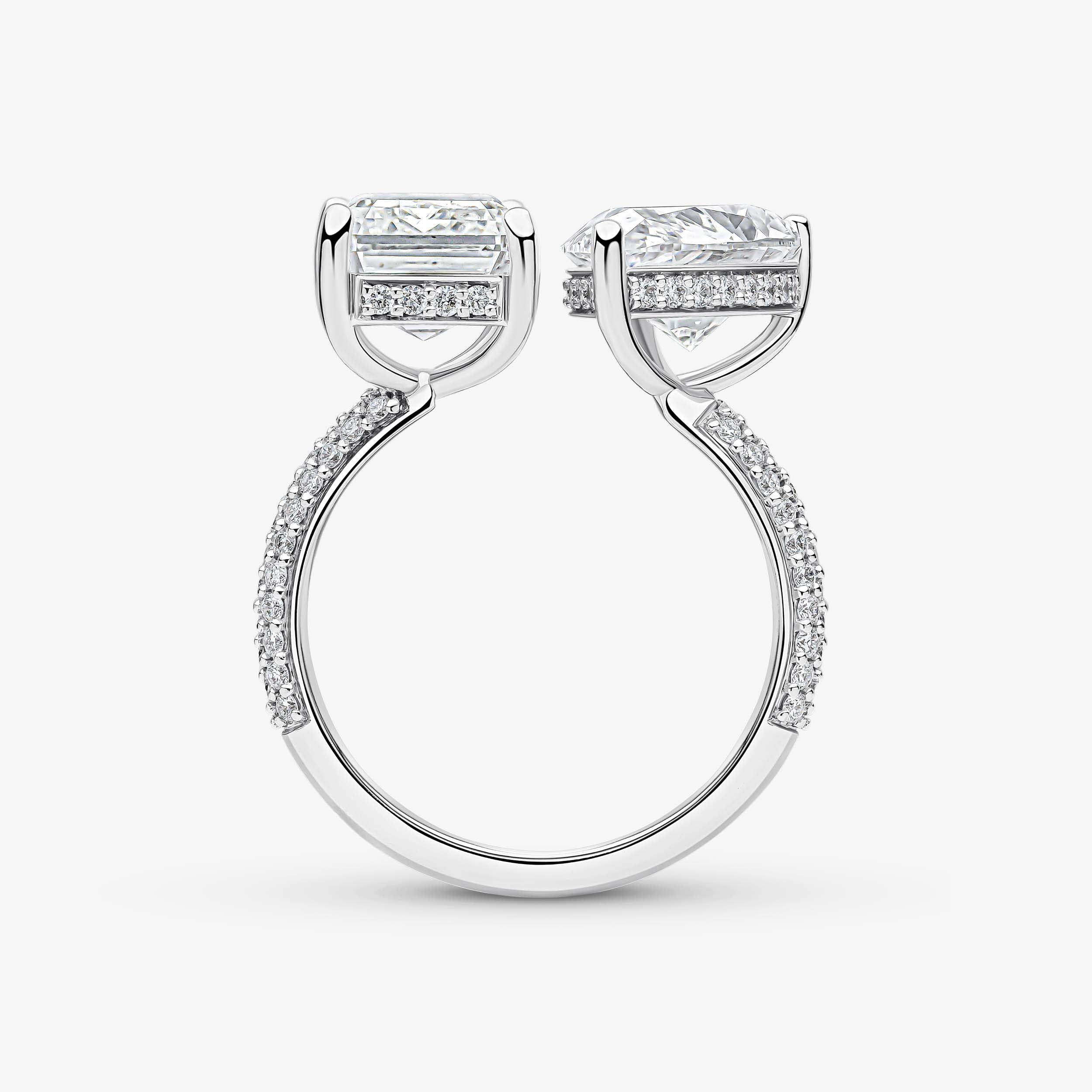 Pear and Emerald Cut Ring