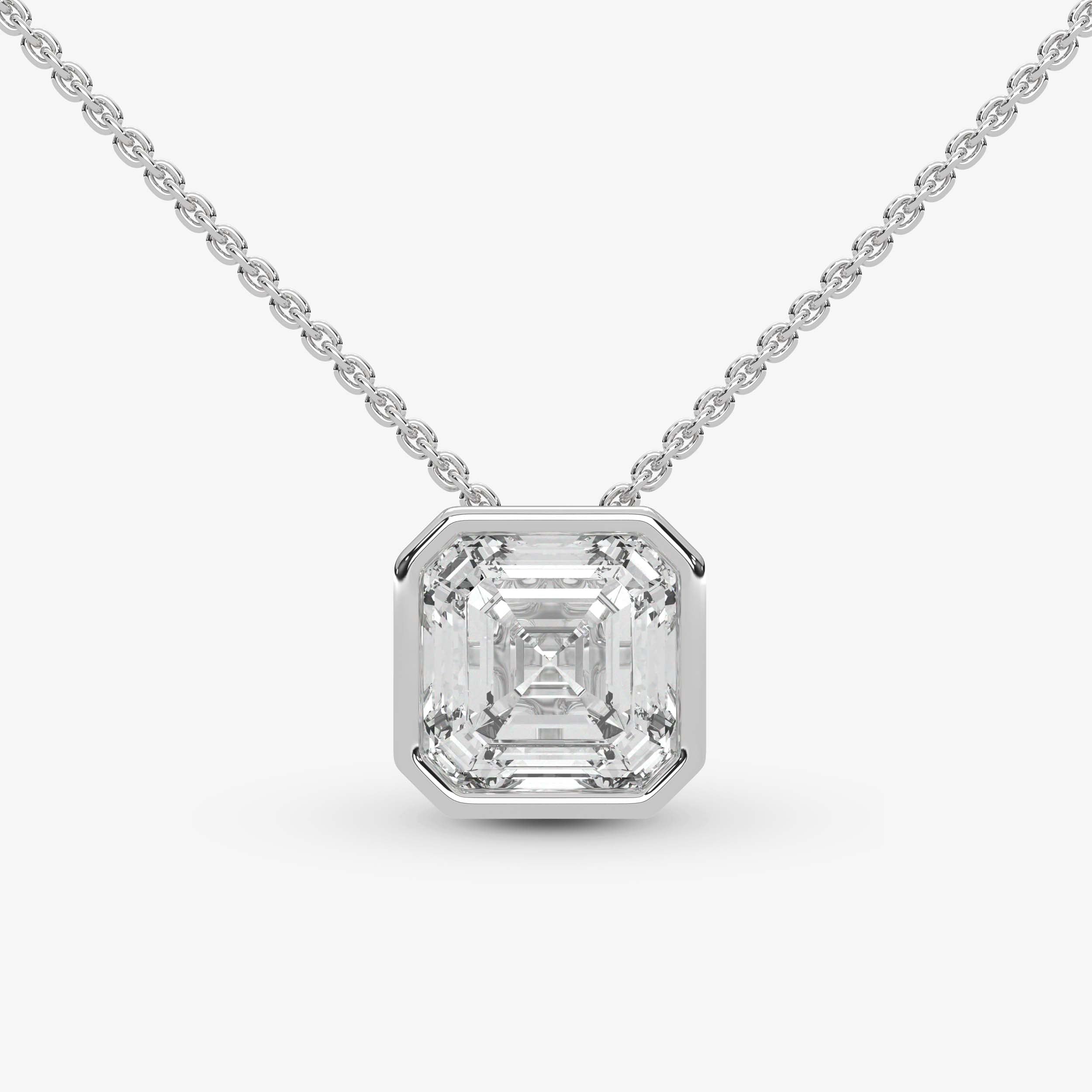 Asscher Cut Bezel Set Pendant