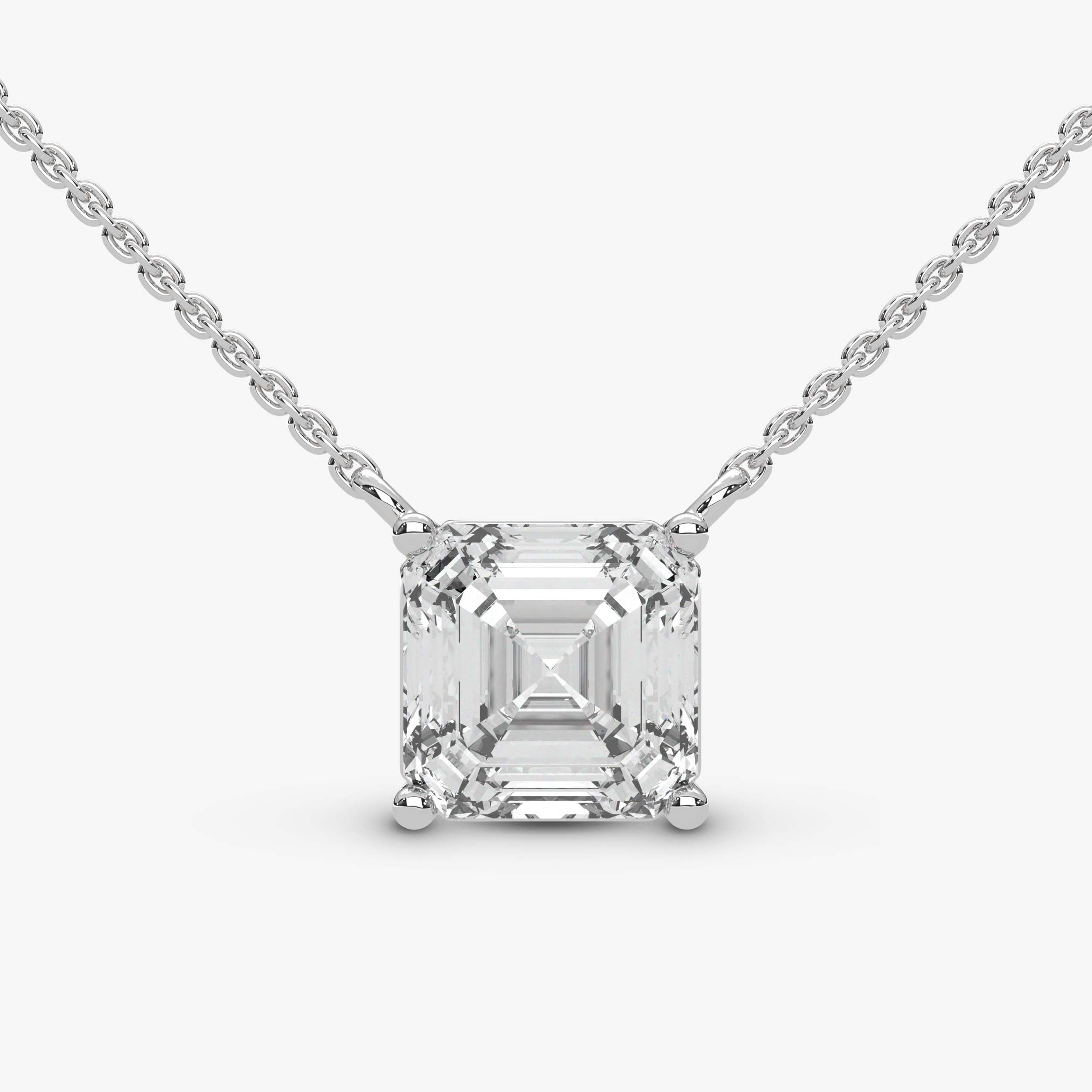 Asscher Cut Prong Set Pendant