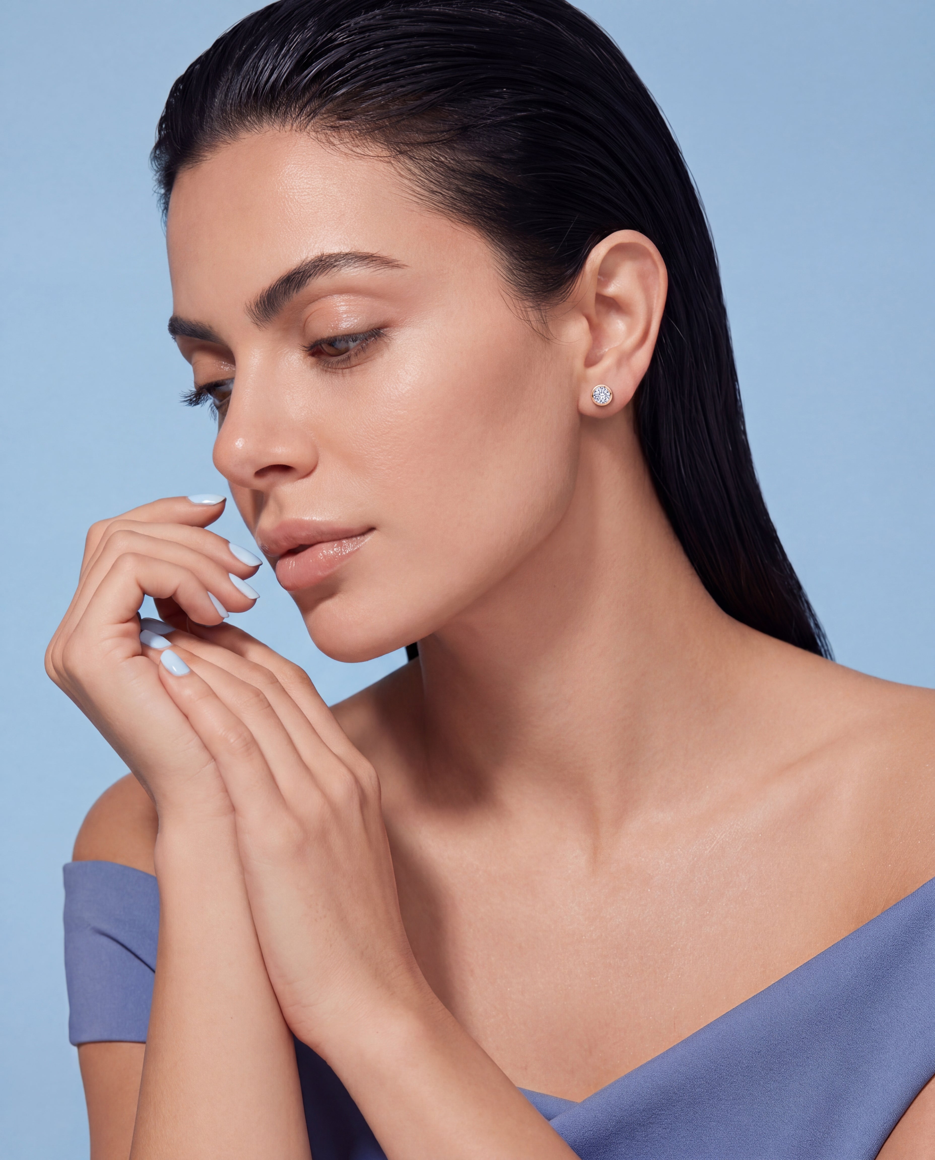 The Sadie Sparkle | Round Bezel Studs 91
