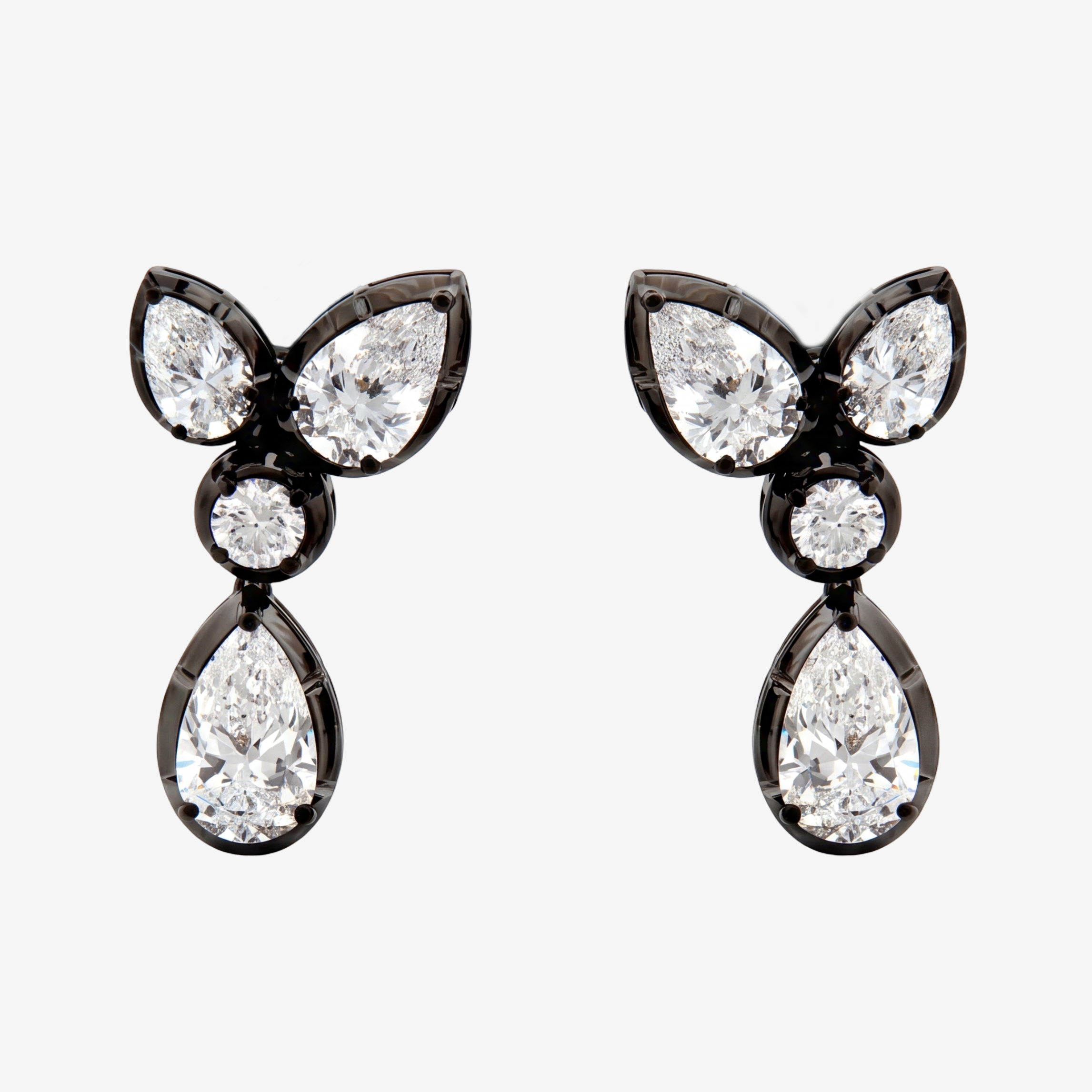 Madison Black Gold Diamond Drop Earrings