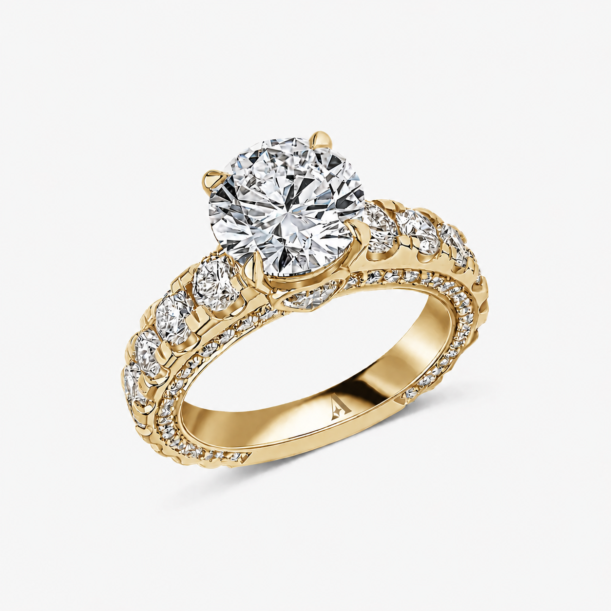 Secret Heart Round Brilliant Cut Ring 4