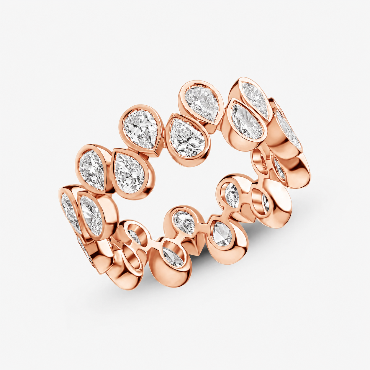 Pear Cut Diamond Bezel Eternity 1