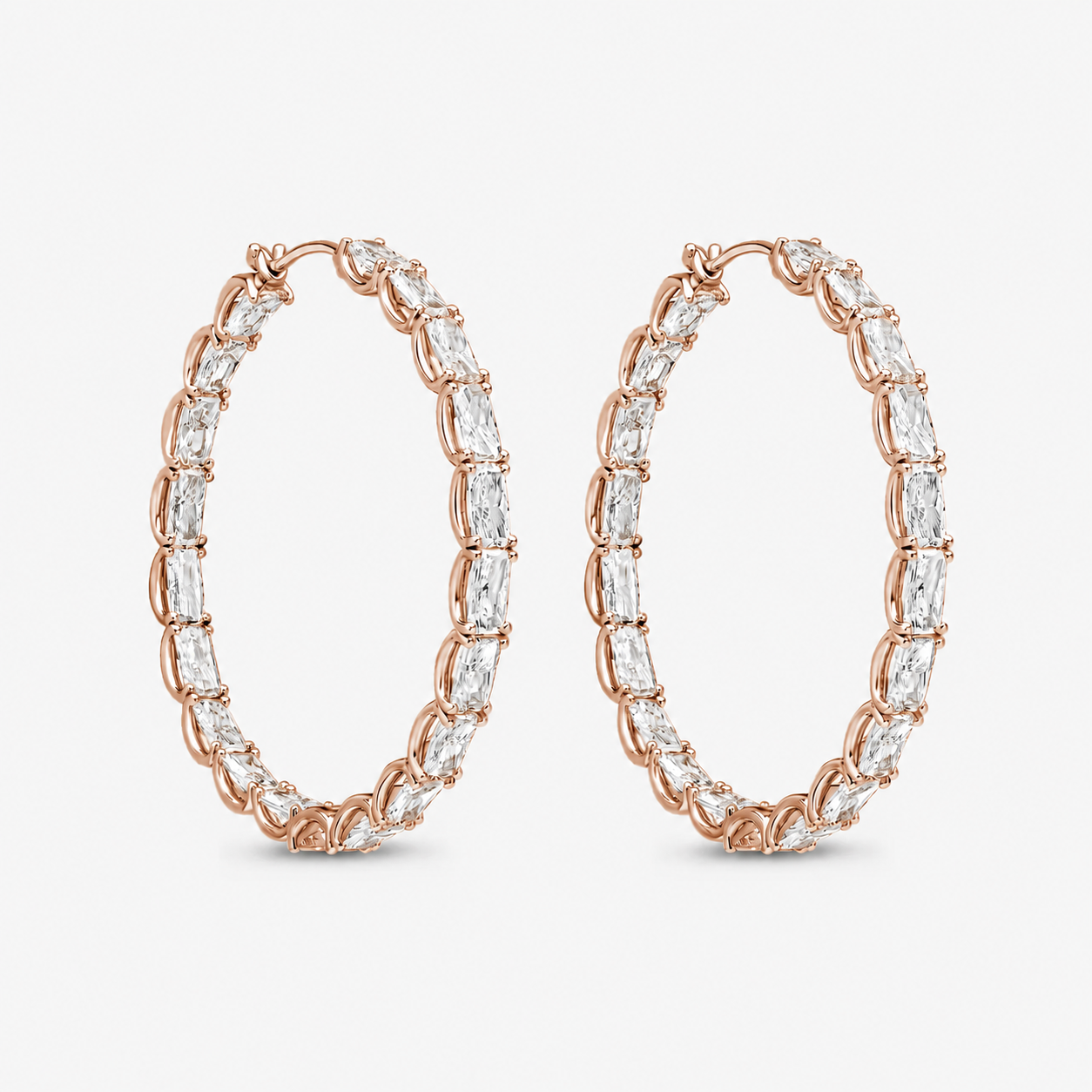 Radiant Cut Hoops Earrings 1