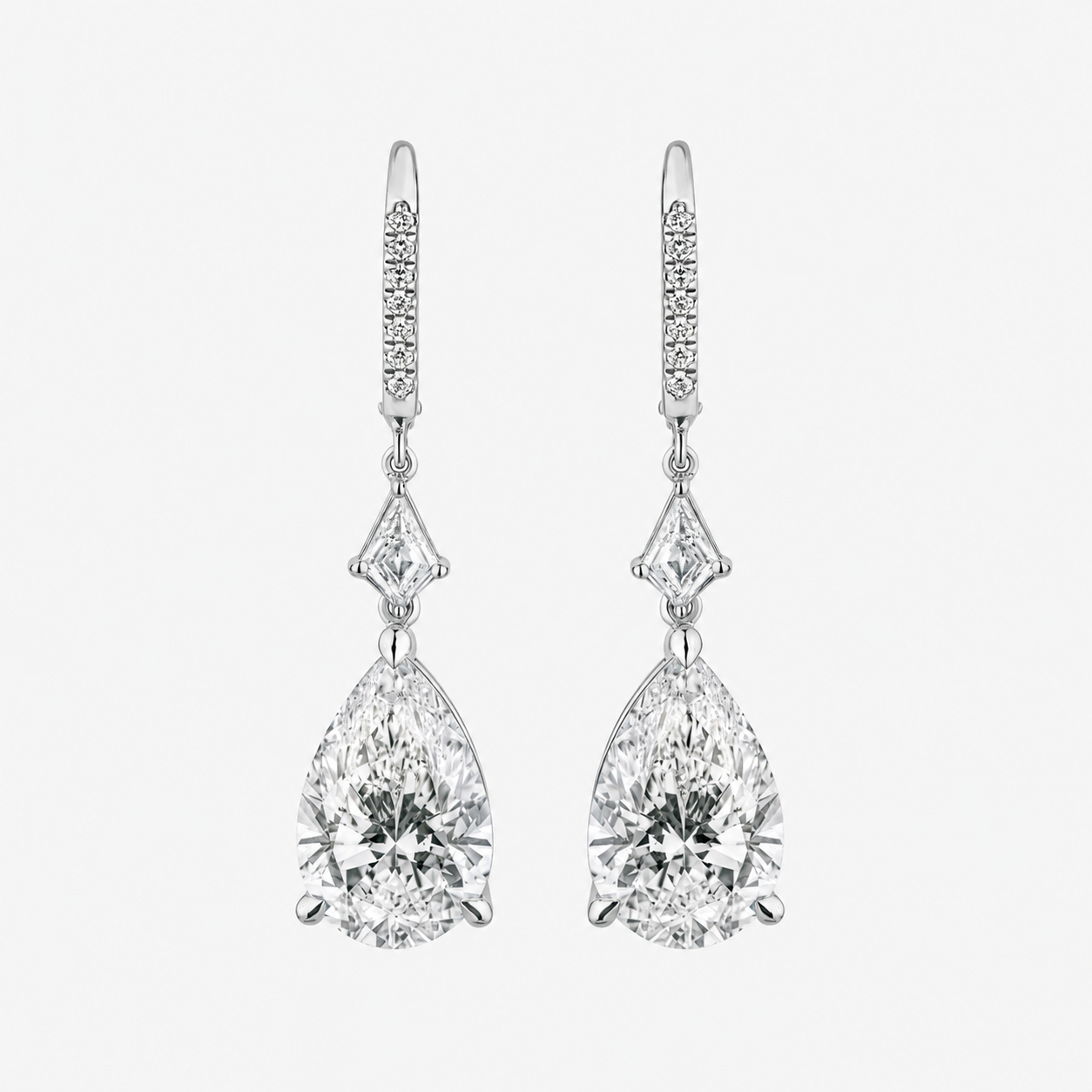 Pear Cut Diamond Drop Earrings