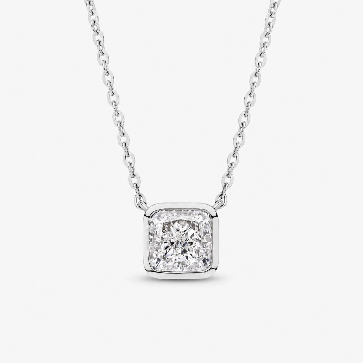 Cushion Cut Bezel Set Pendant 9