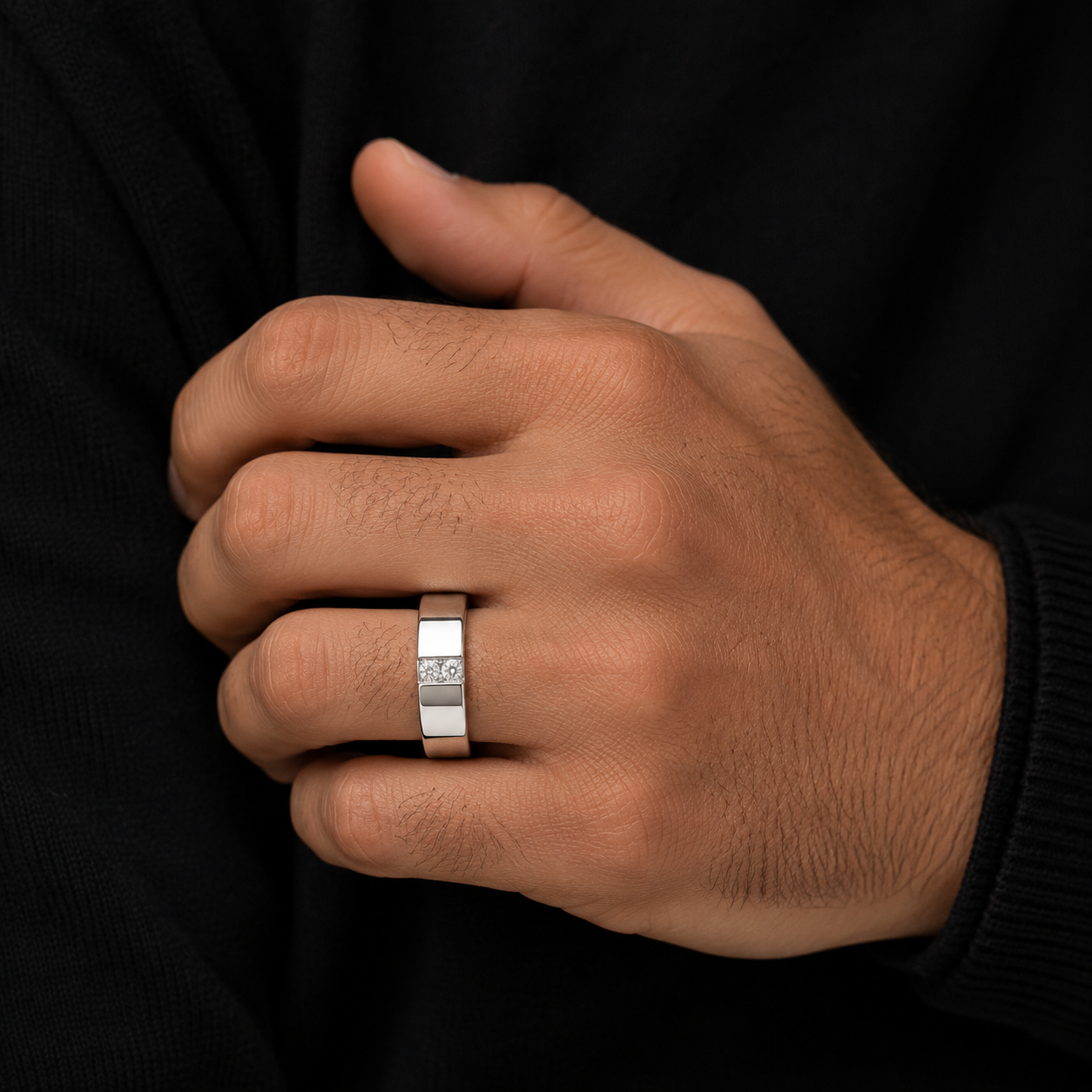 Men's Three Diamond Wedding Band