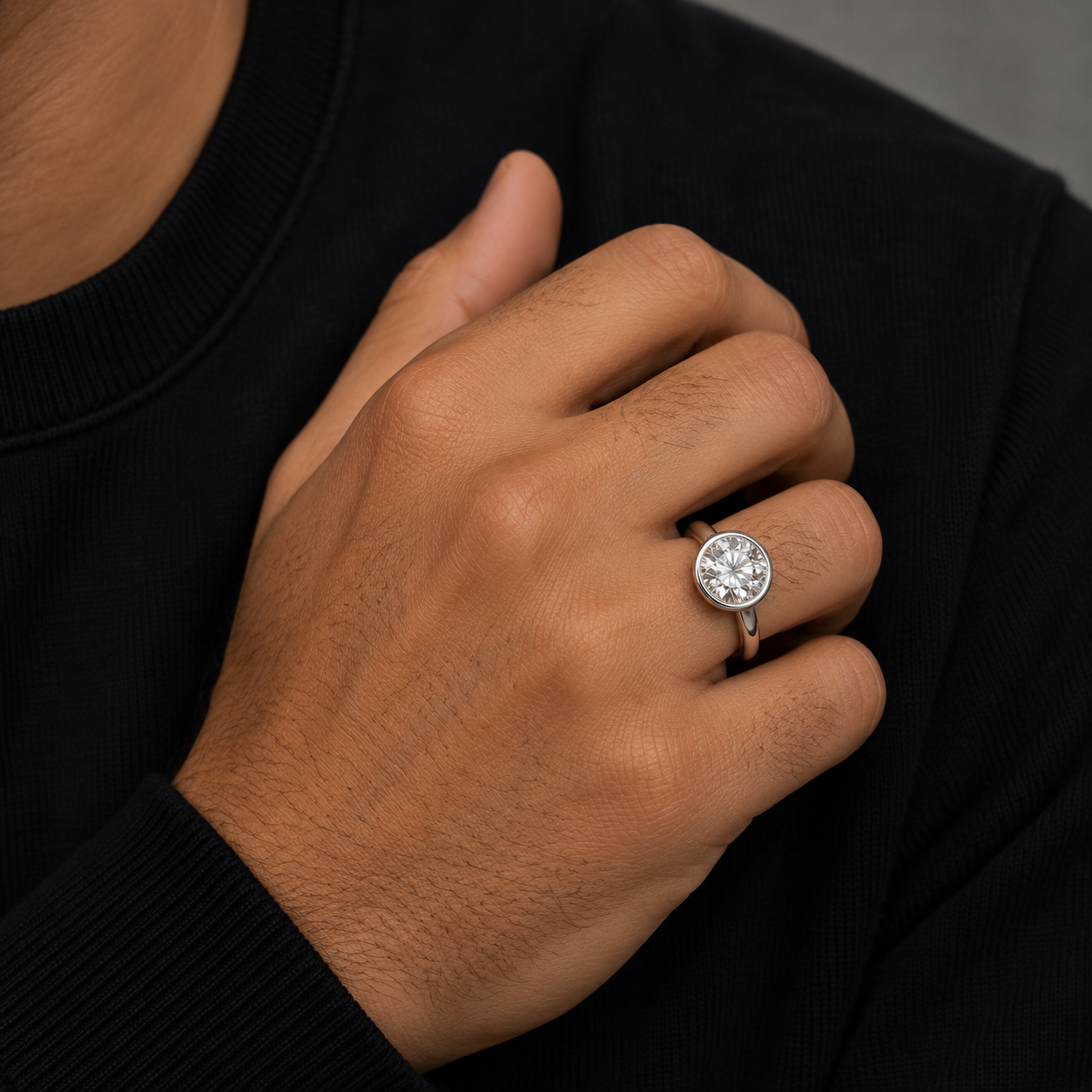 Round Bezel Solitaire Ring