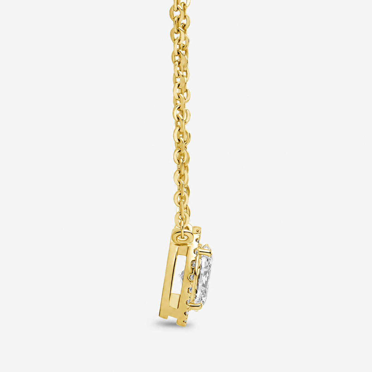 Oval Cut Halo Pendant yellow 1