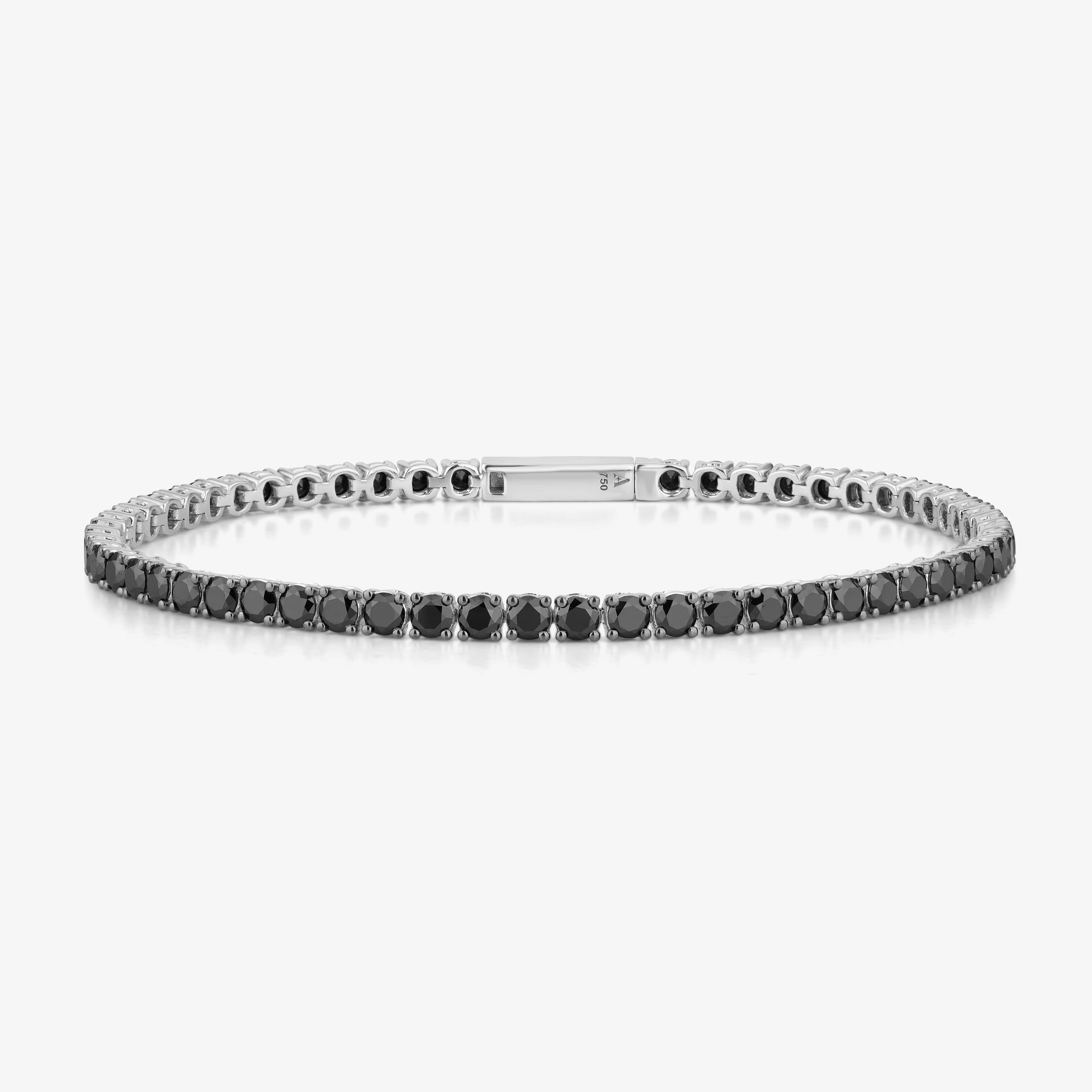 The Black Heart | Men's Round Cut Tennis Bracelet
