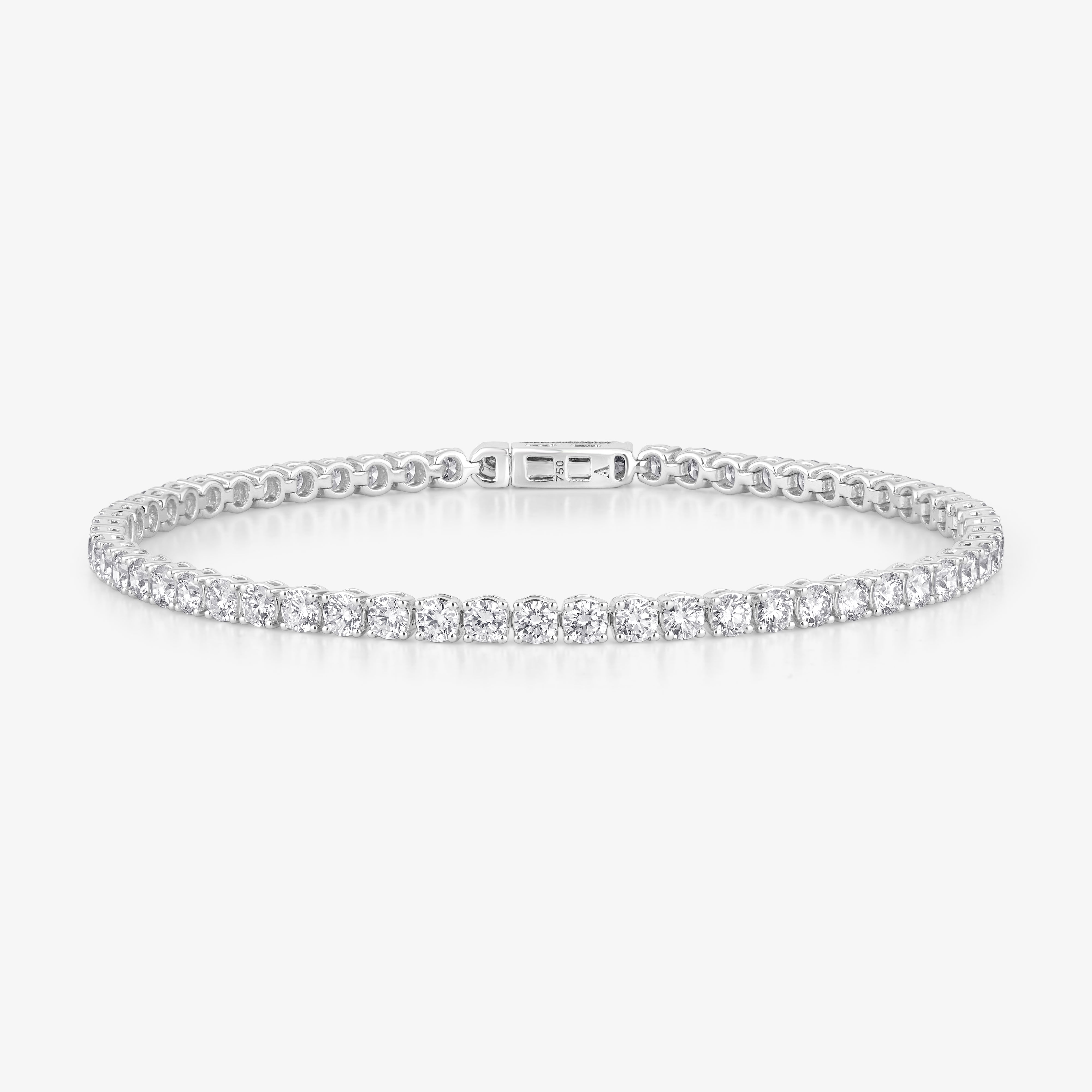 Men's White Gold Tennis Bracelet Round