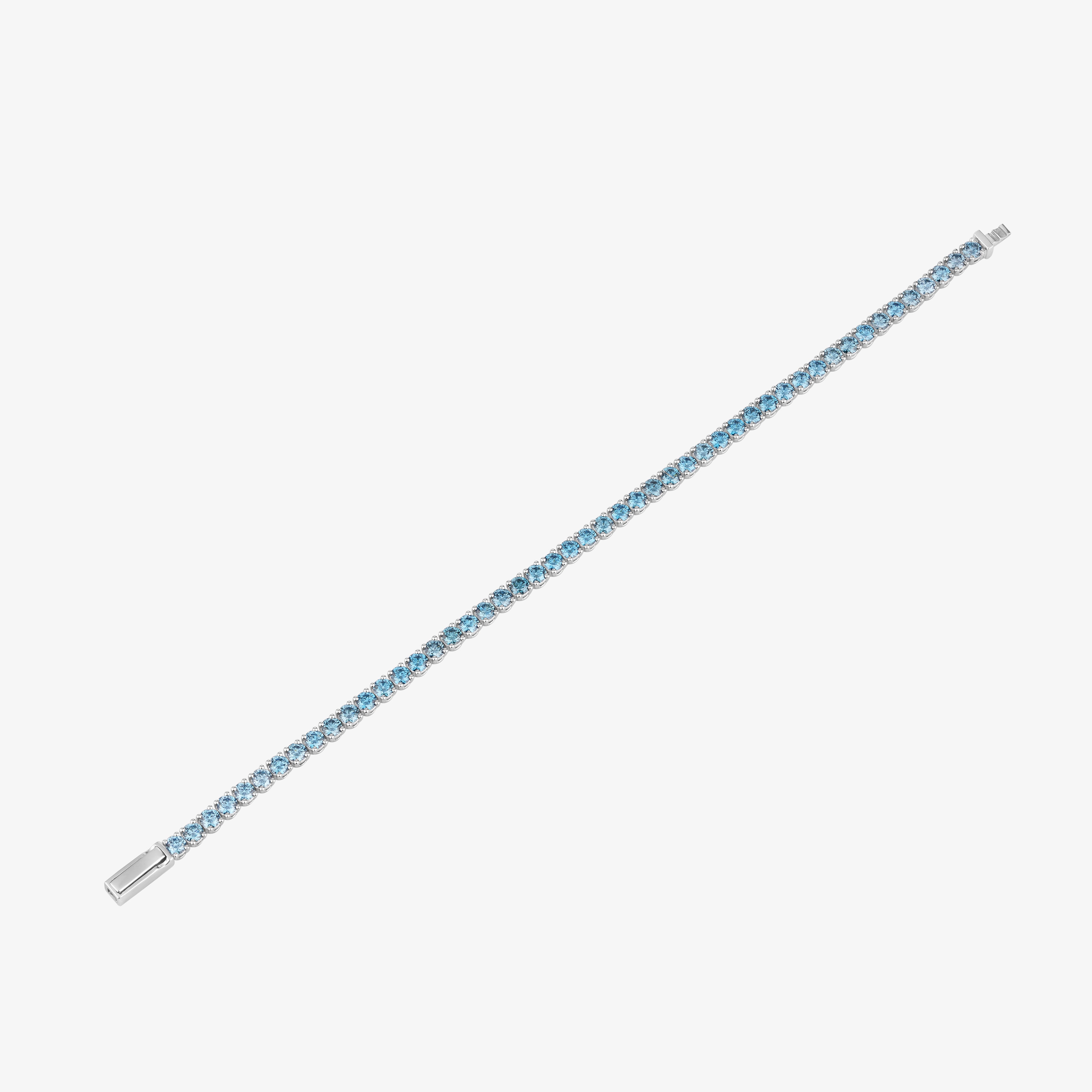 Men's Blue Diamond Round Cut Tennis Bracelet
