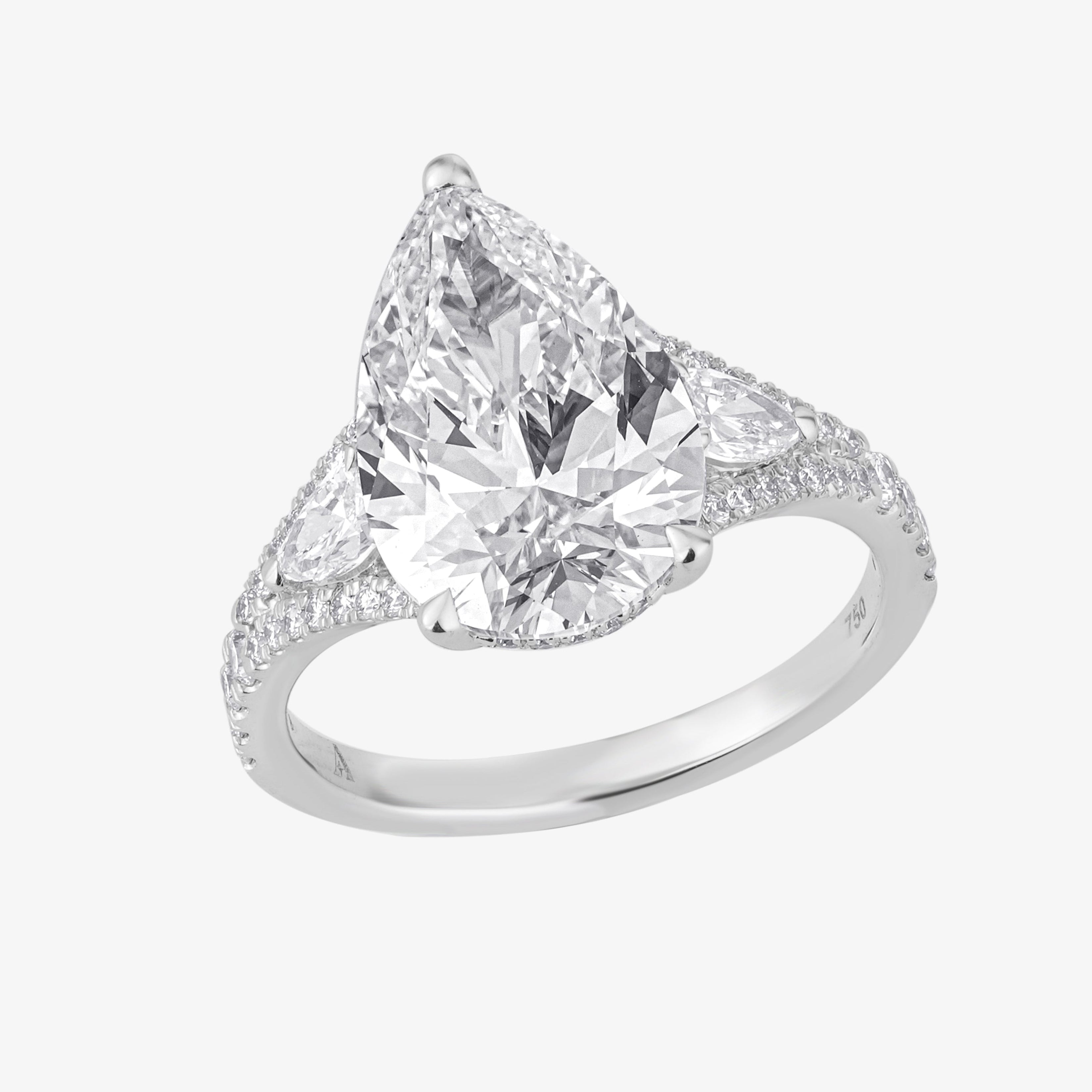 Pear Split Shank Diamond Ring