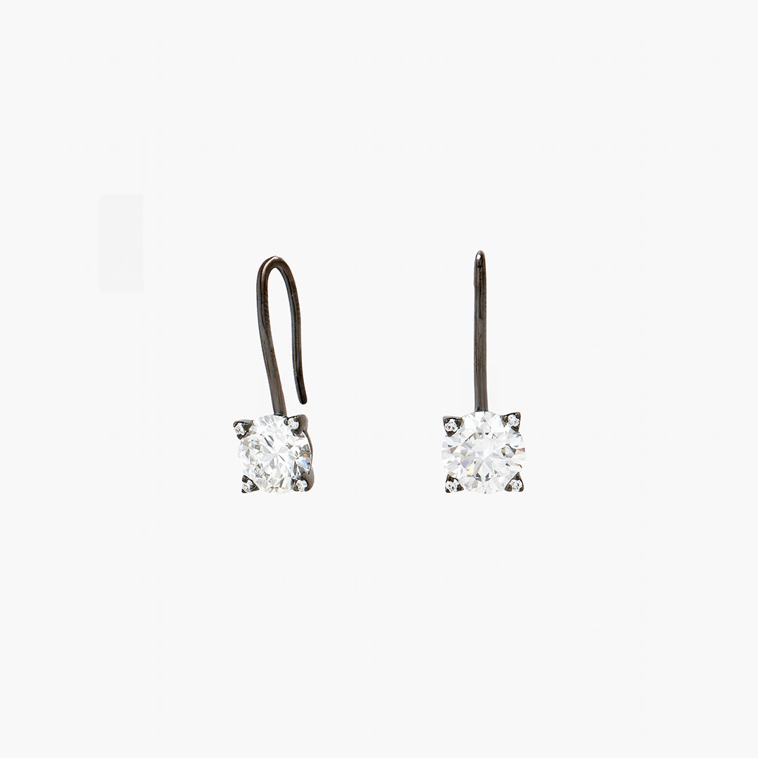 Silhouette Black Gold Diamond Earrings