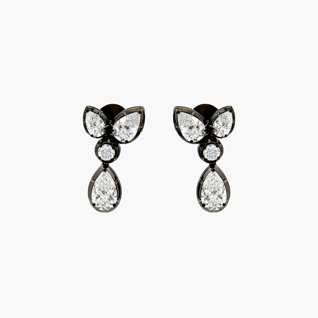 Grace Black Gold Diamond Drop Earrings