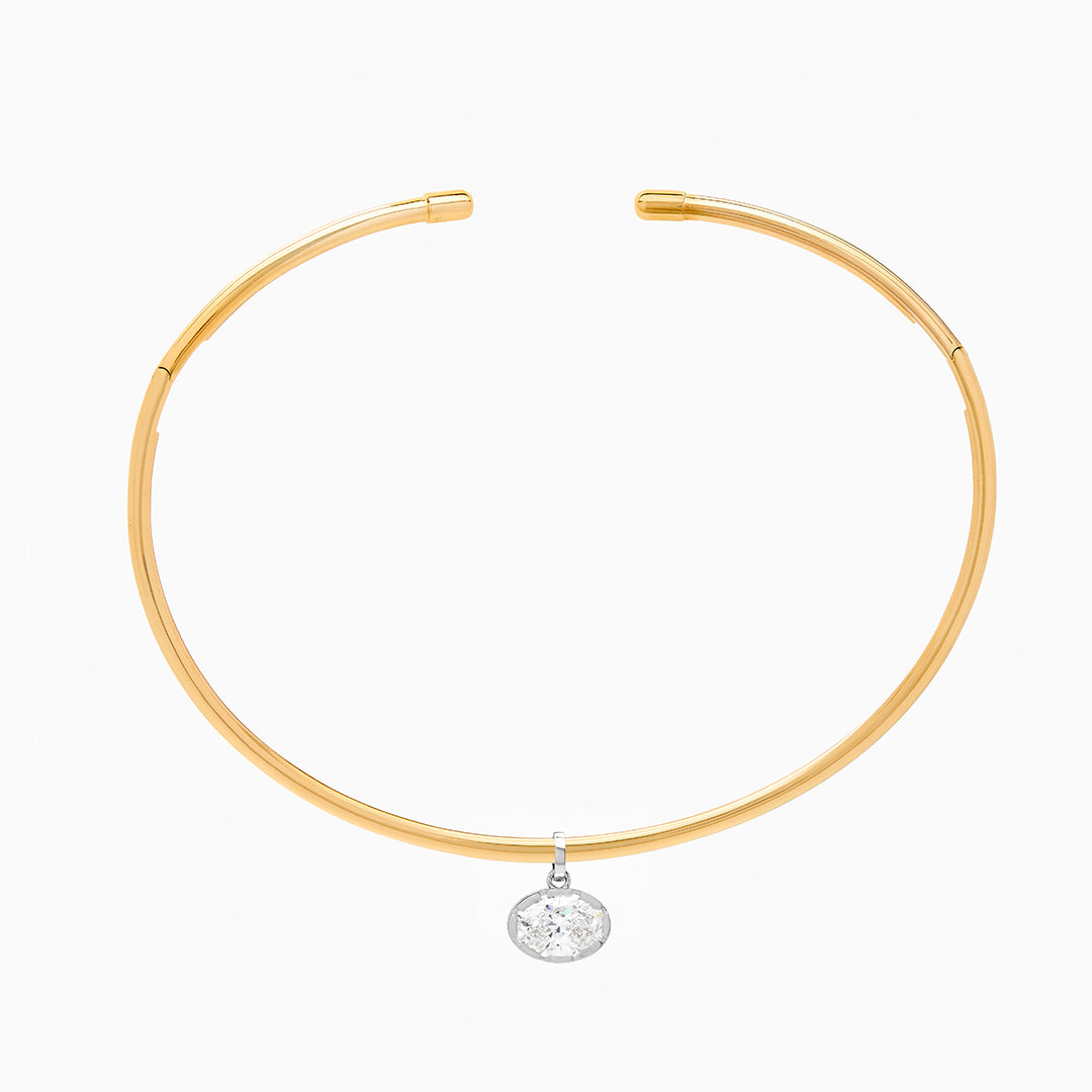 Oval Bezel Diamond Choker