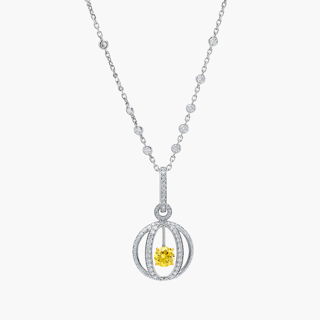 Cage Yellow Diamond Pendant