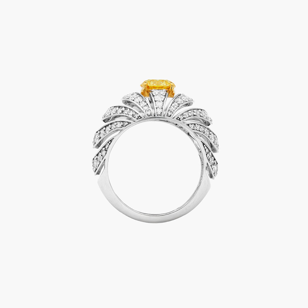 Cage Yellow Diamond Ring