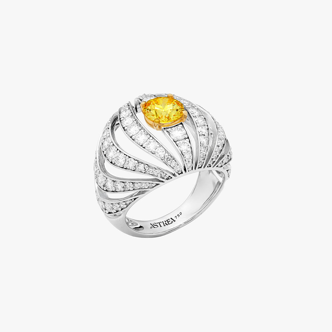 Cage Yellow Diamond Ring