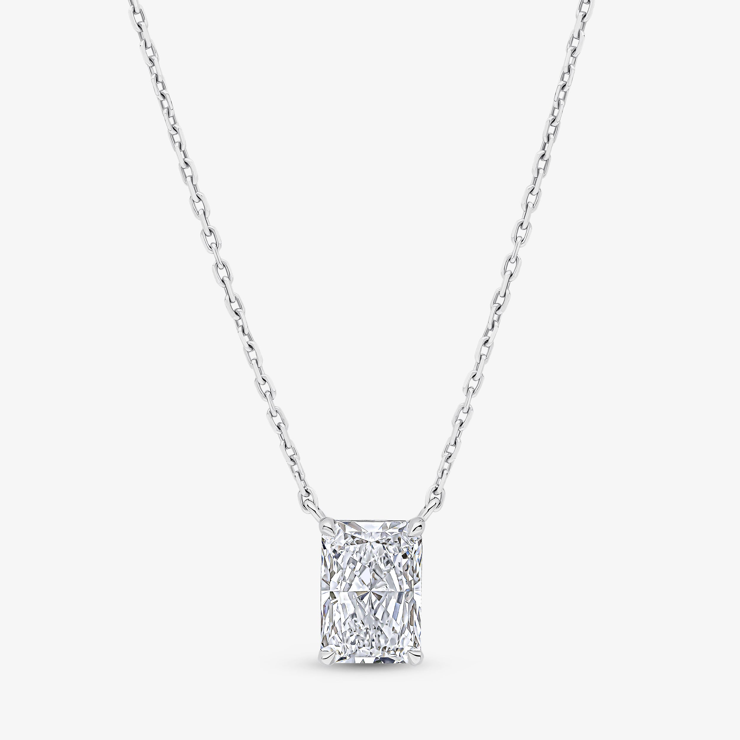 Emerald Cut Prong Set Pendant