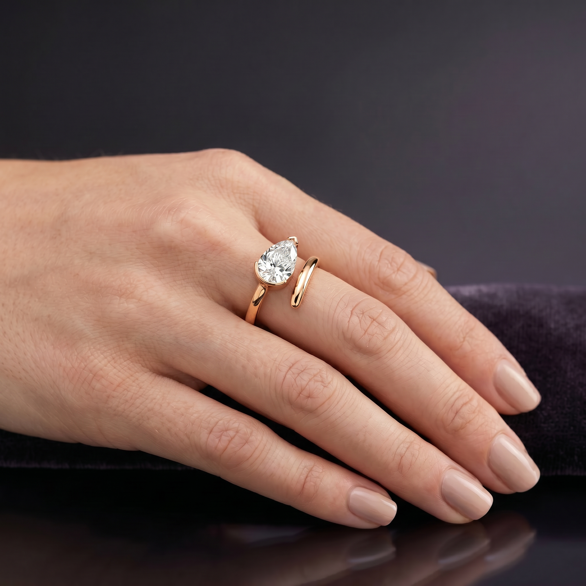 Pear Cut Diamond Ring 1