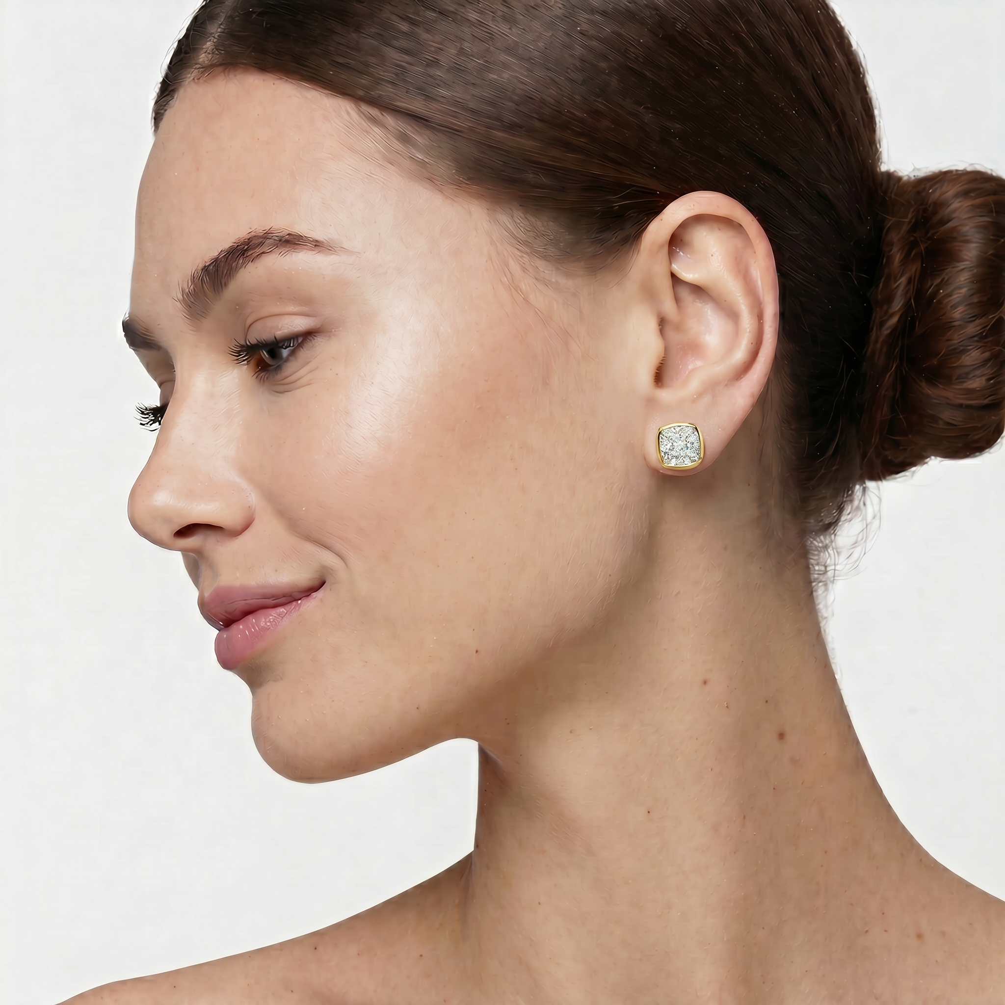 Cushion Cut Bezel Studs 1