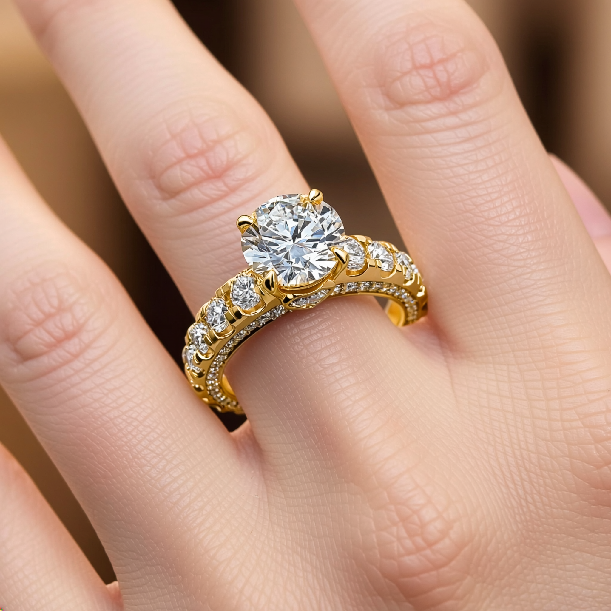 Secret Heart Round Brilliant Cut Ring