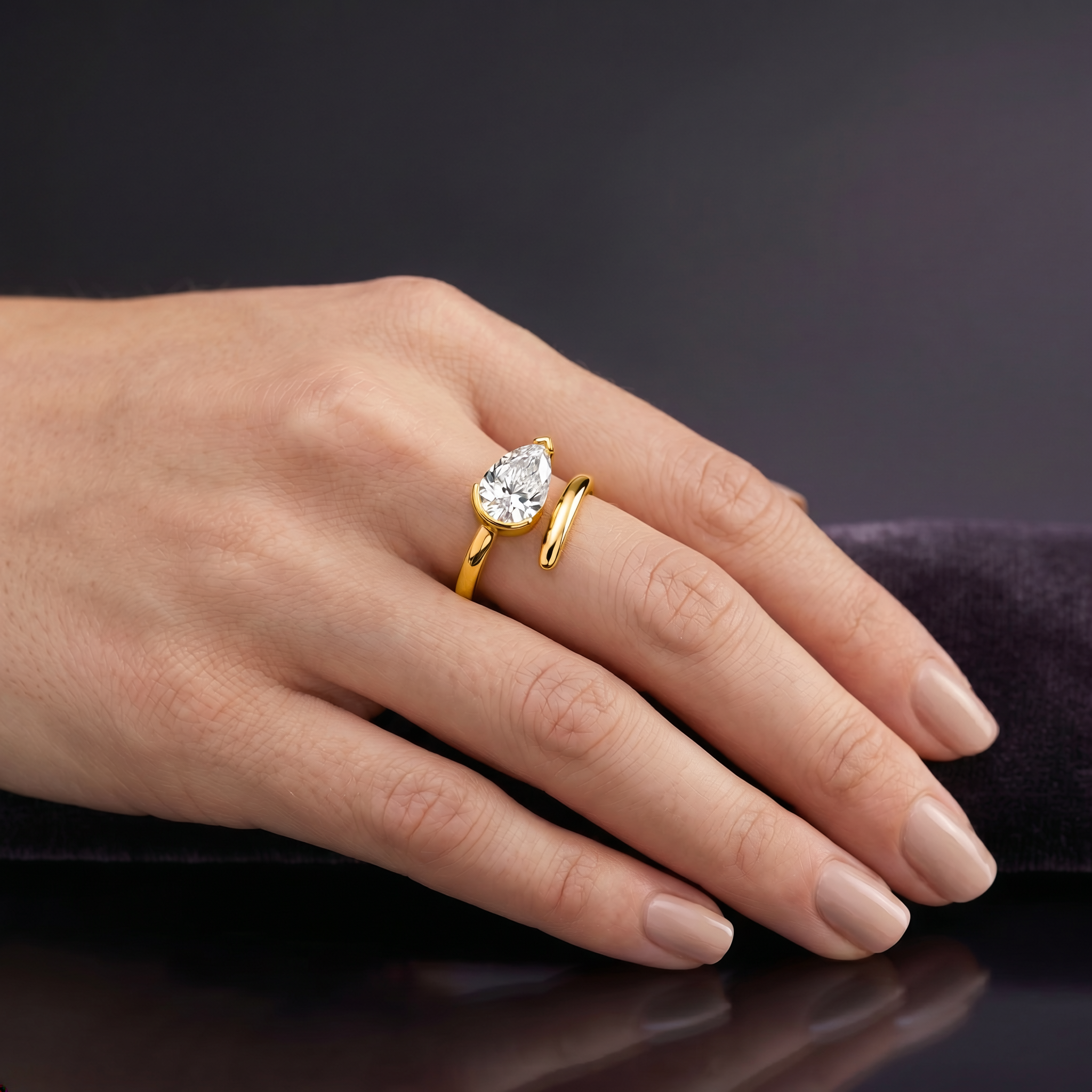Pear Cut Diamond Ring 