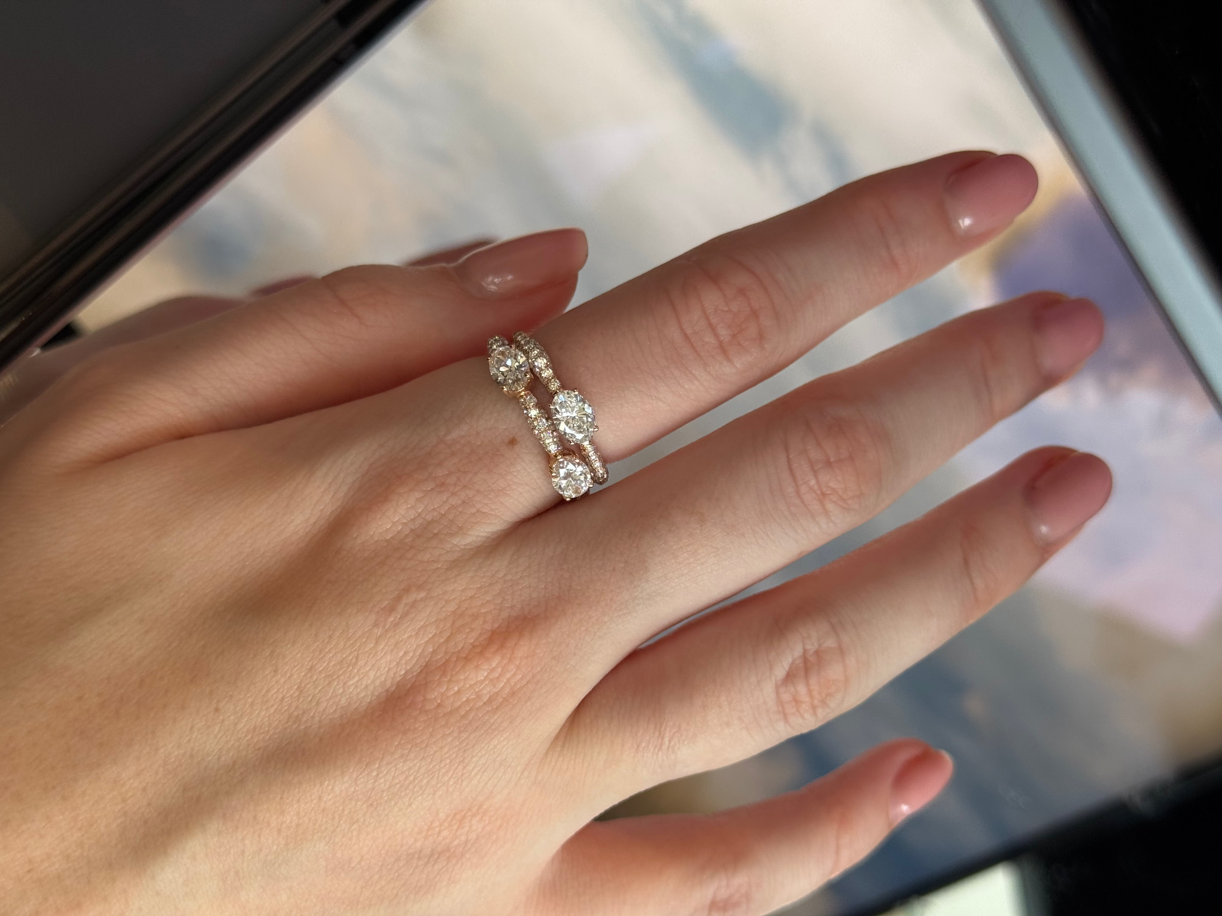 Roma Double Diamond Stacker Ring