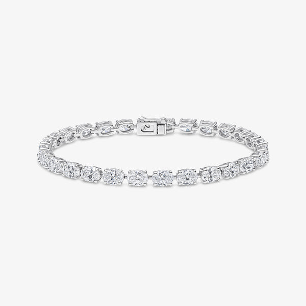 Oval Cut Tennis Bracelet (East/West Setting)