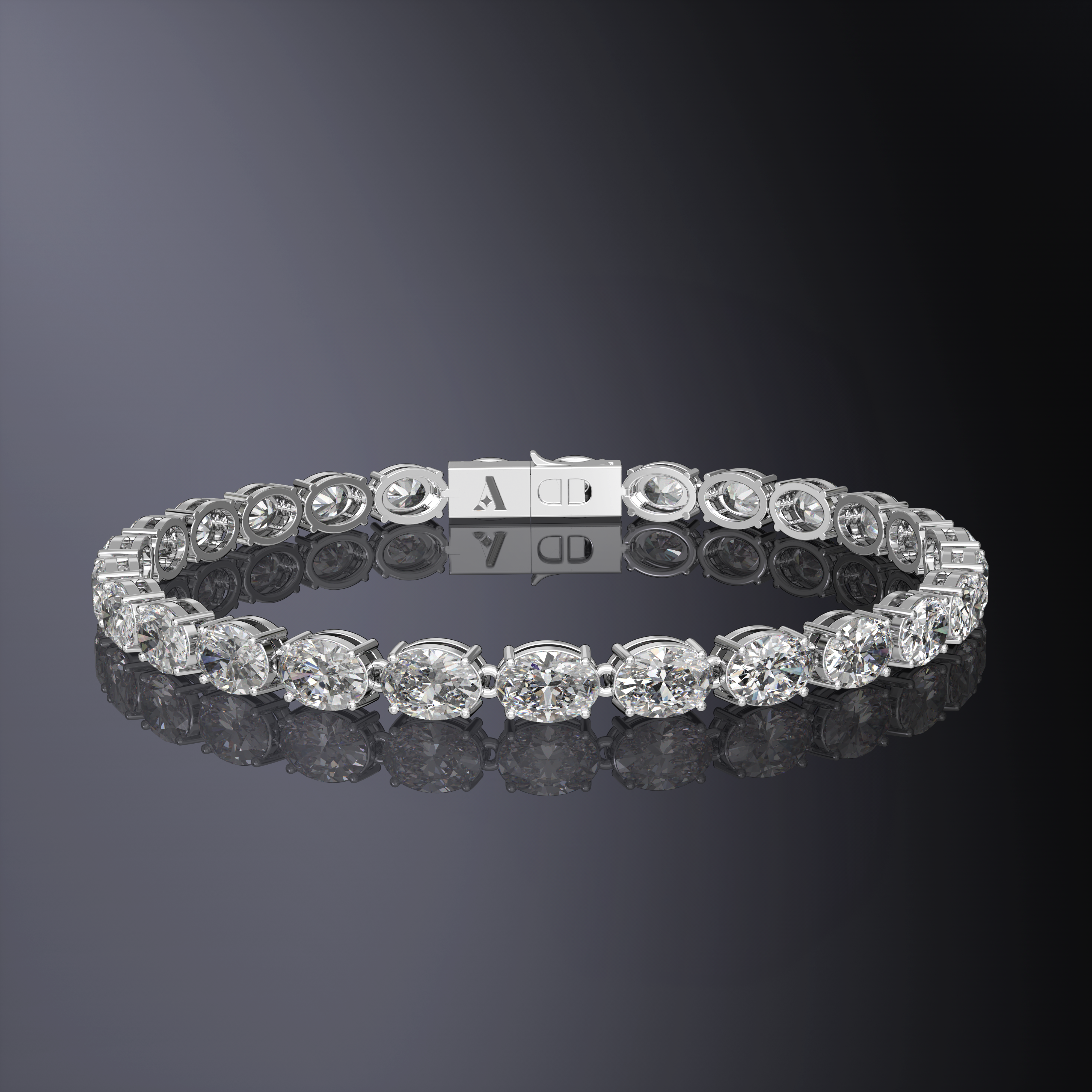 Oval Tennis Bracelet (East/West Setting) - Eternal Collection