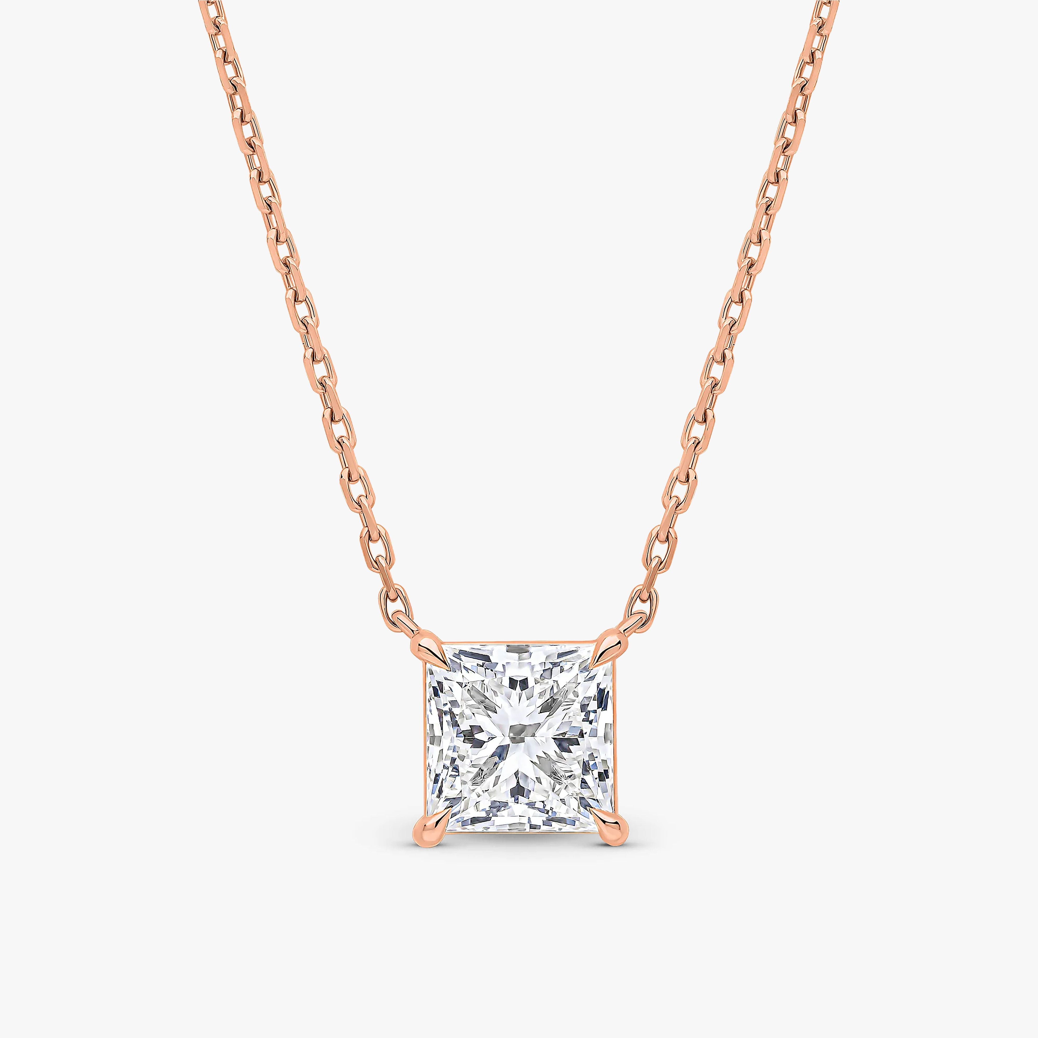 Princess Cut Prong Set Pendant
