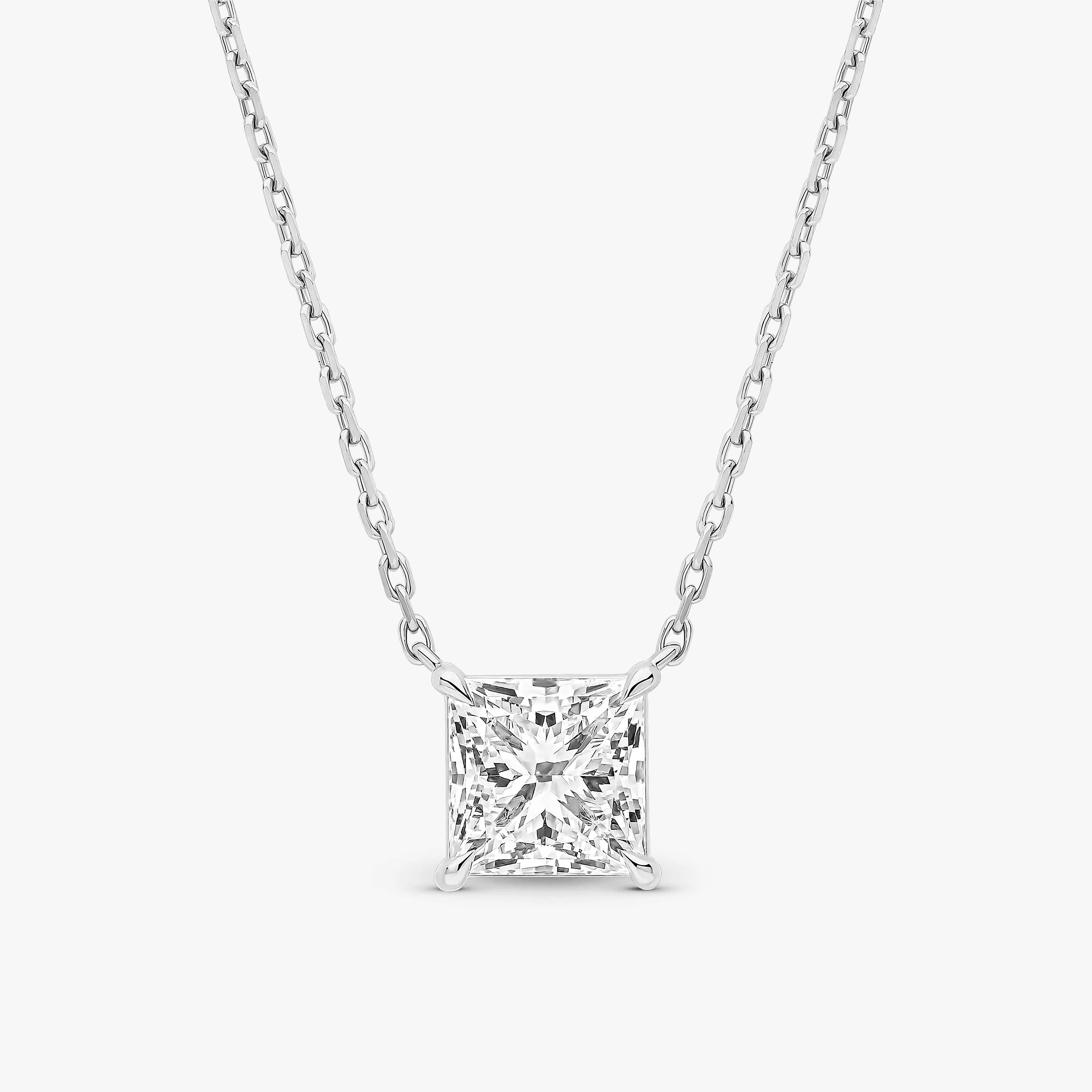 Princess Cut Prong Set Pendant