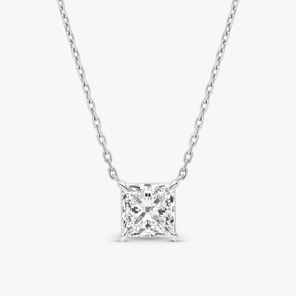 Princess Cut Prong Set Pendant