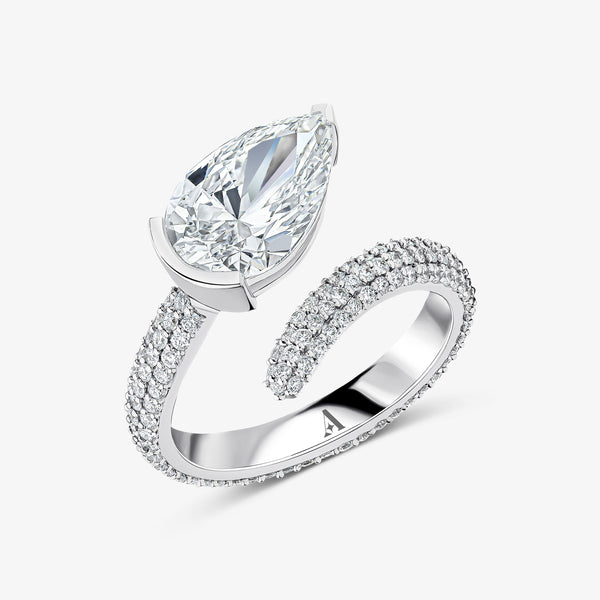 Pear Cut Diamond Pavé Ring