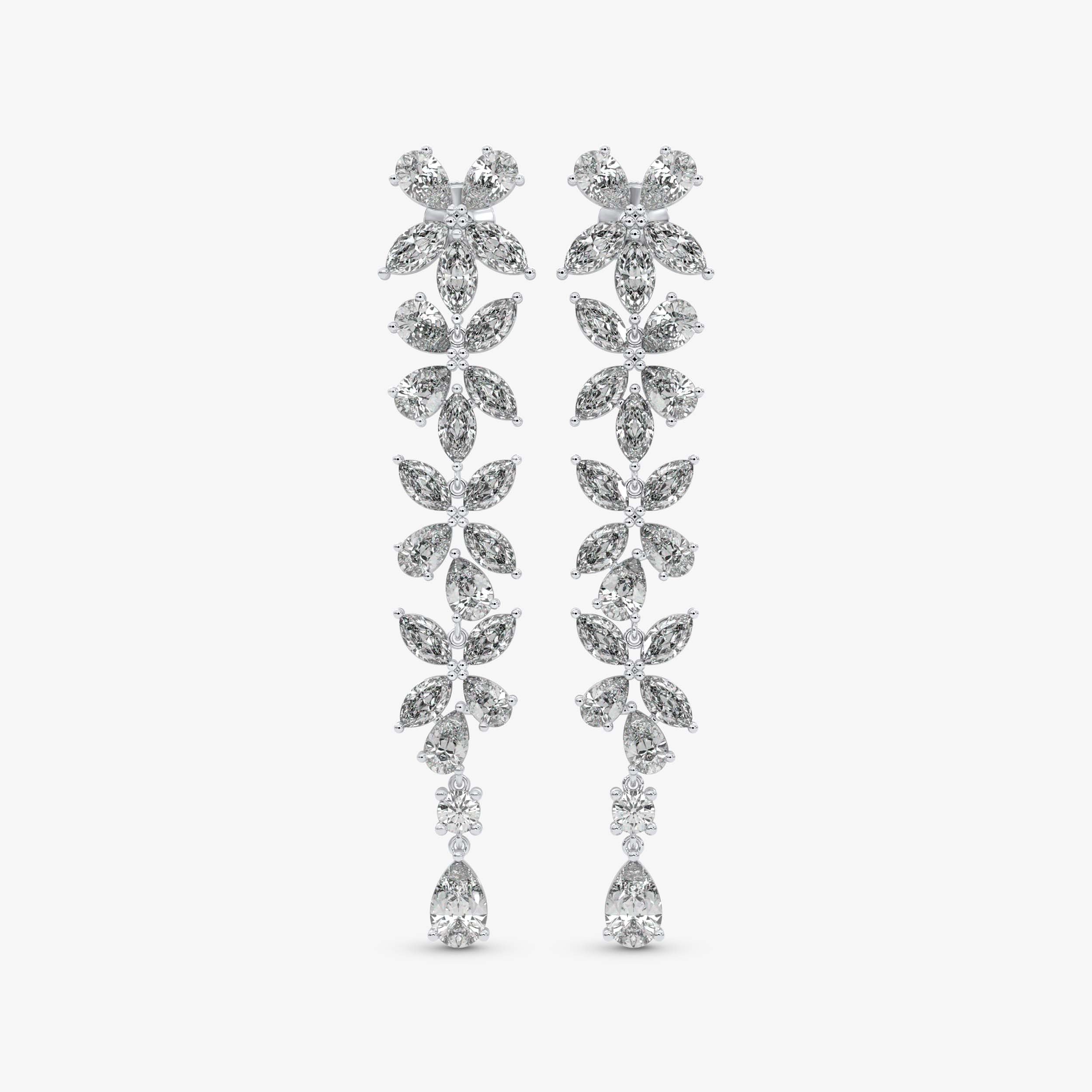 Boucles d'oreilles pendantes poire et marquise