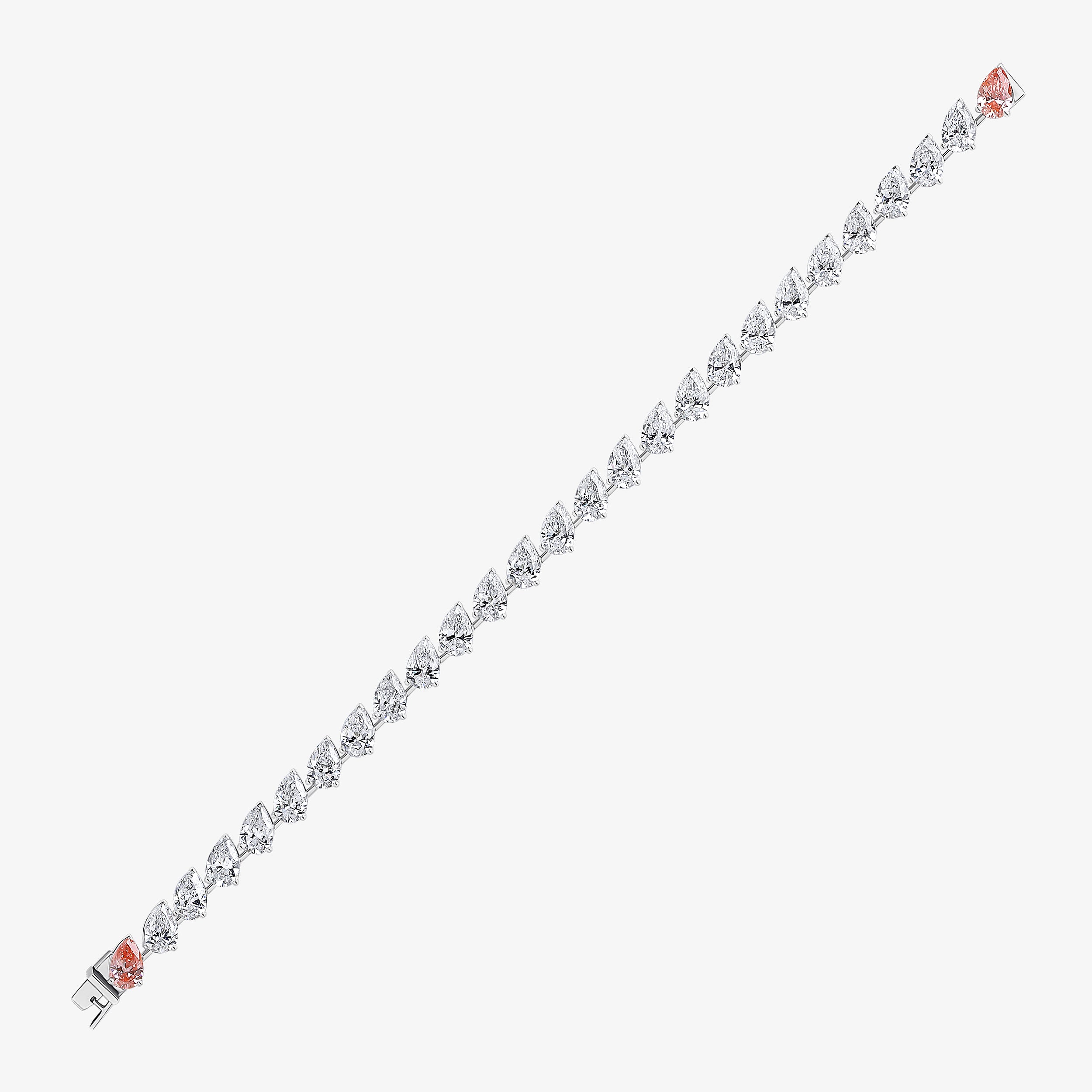 Pear Tennis Bracelet Pink