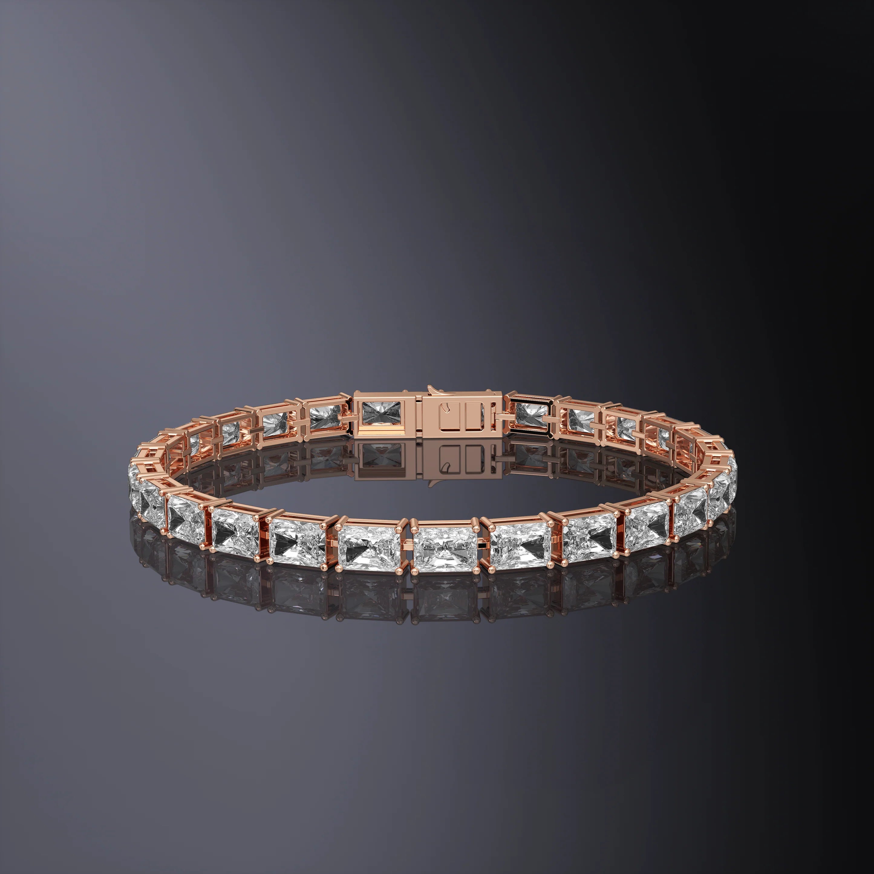 Emerald Cut Tennis Bracelet (East/West Setting)