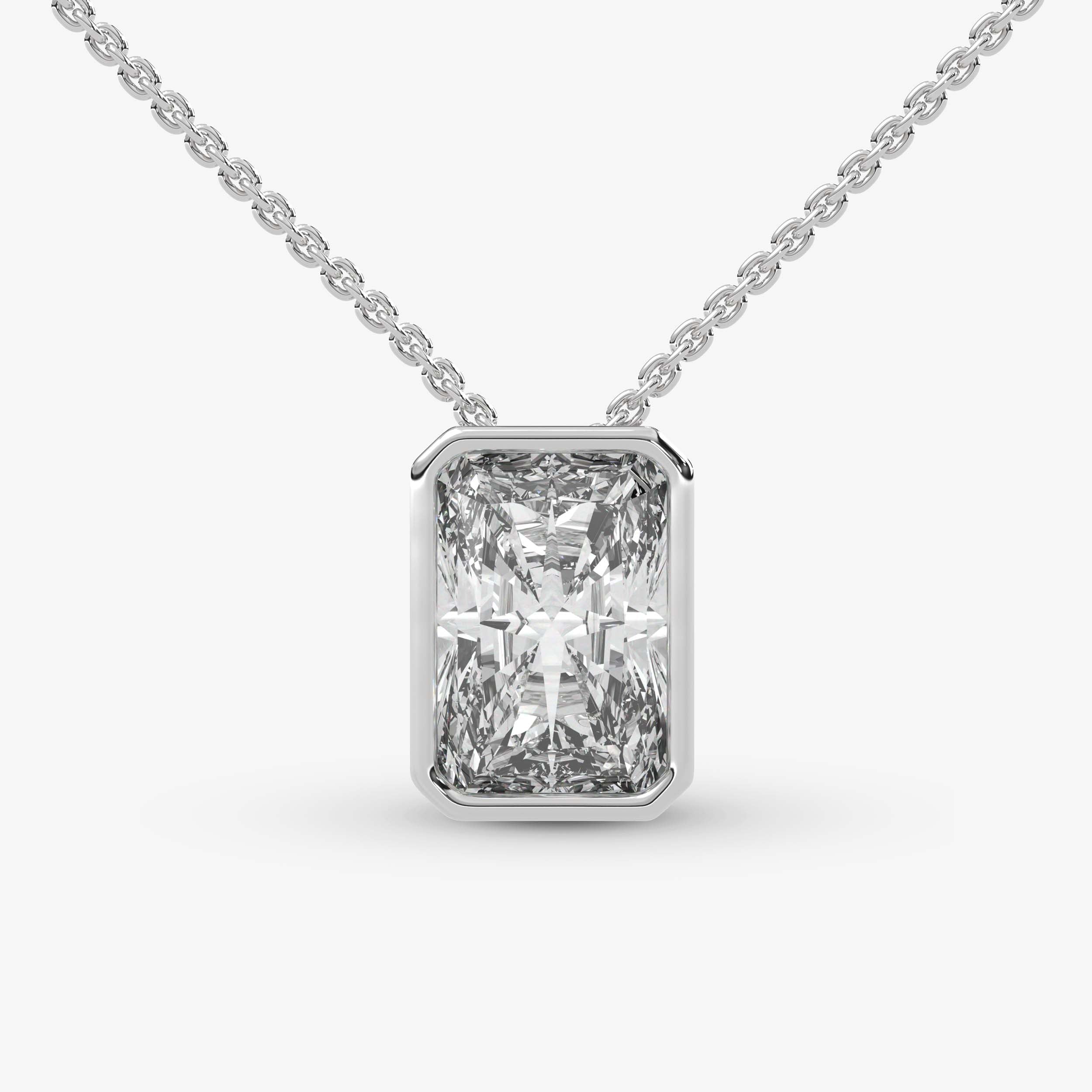 Radiant Cut Bezel Set Pendant