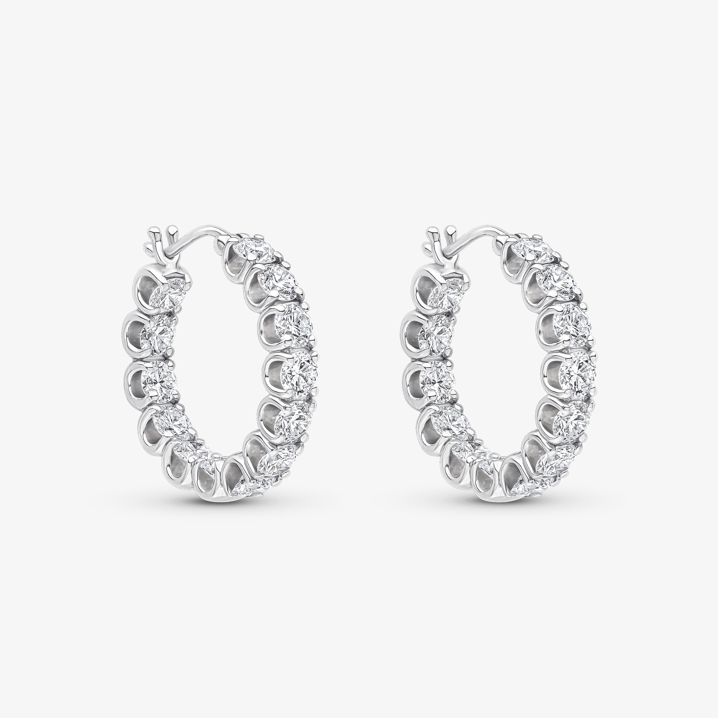 Round Brilliant Cut Hoops