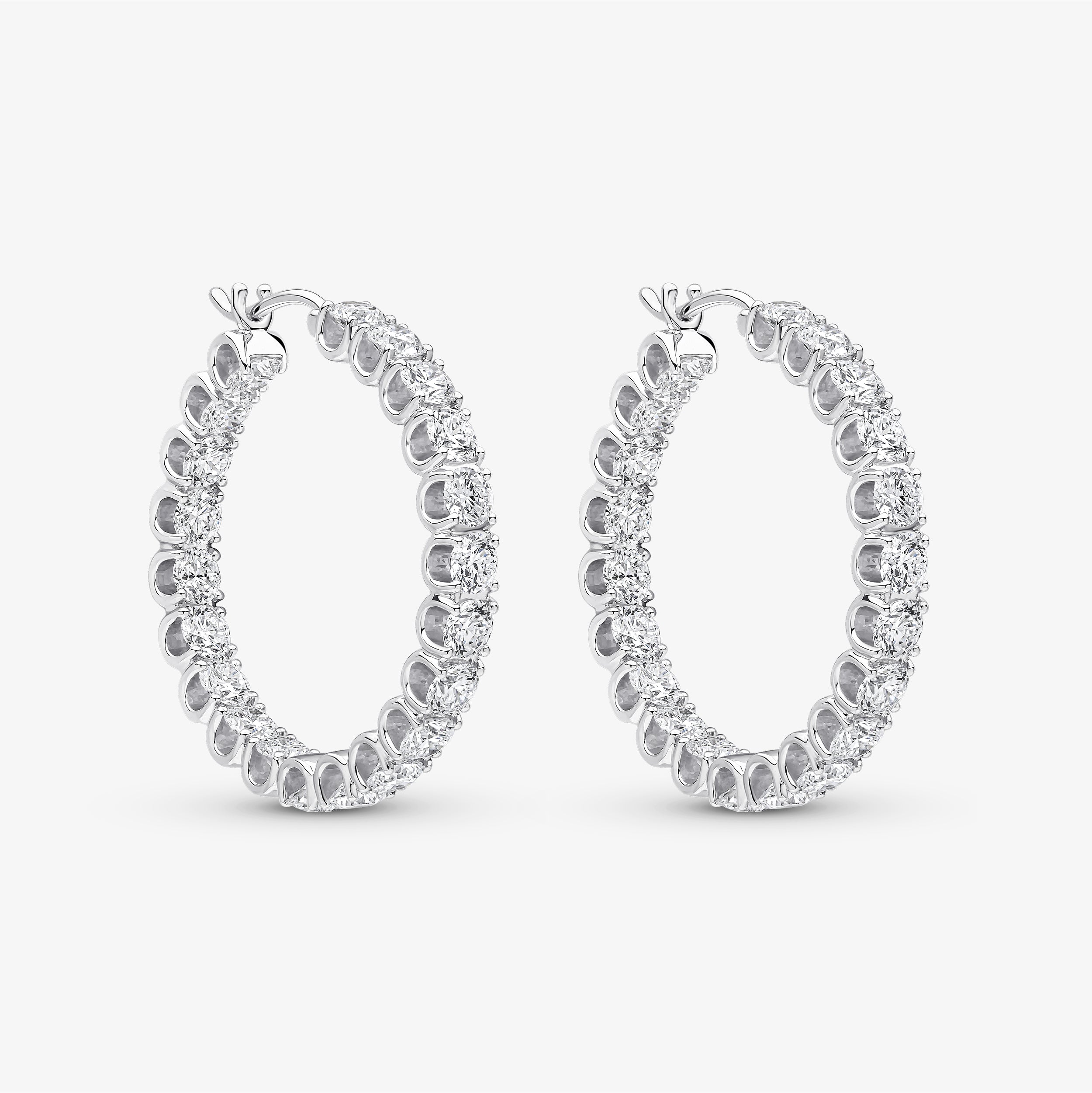Round Brilliant Cut Hoops